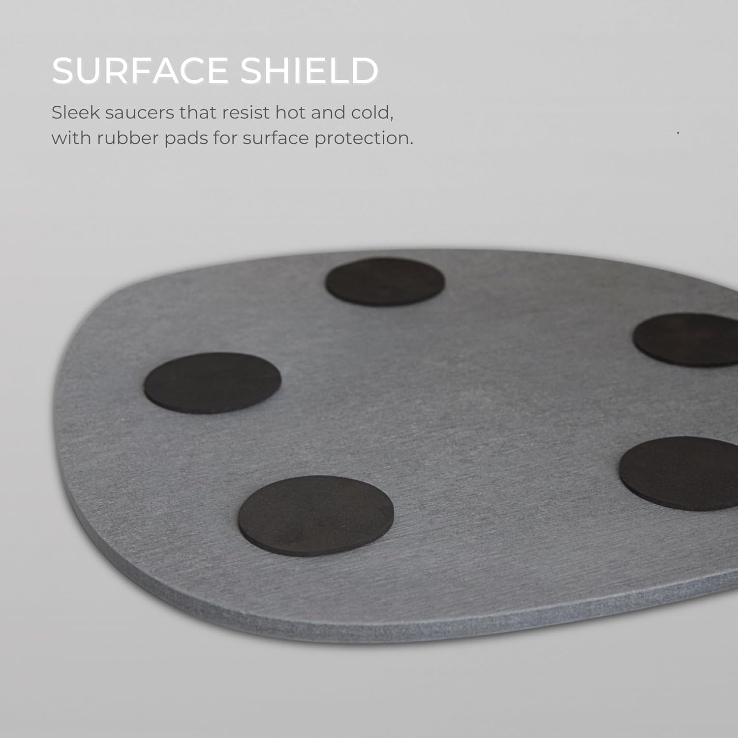 Home - Stone Plant Saucer | Super Absorbent, Quick Drying Indoor Pot Saucers | Made of Natural Diatomaceous Earth | Absorbing Water Instantly | 1 Large & 1 Small Drip Tray | Colour Graphite image number 4