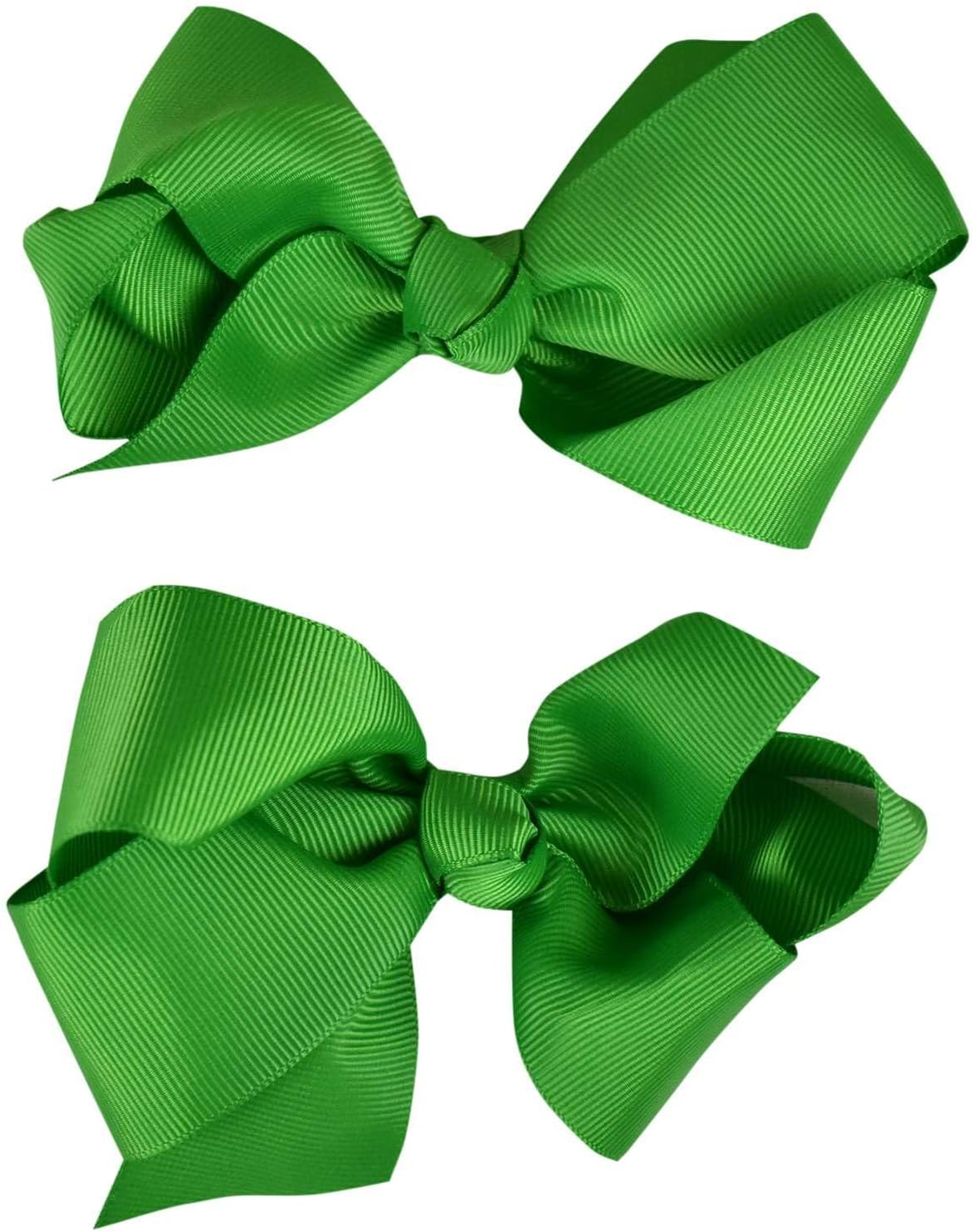 NYFASHION101 Toddlers' Girls' Smooth Grosgrain Ribbon Bow Alligator Clip, Kelly Green