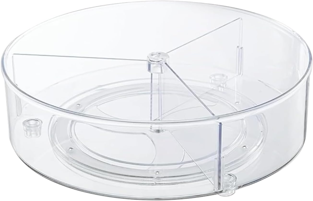 Roninkier 9-Inch Clear Plastic Lazy Susan &ndash; 2-Pack Spice Rack Storage &ndash; Holds up to 10 Pounds image number 2