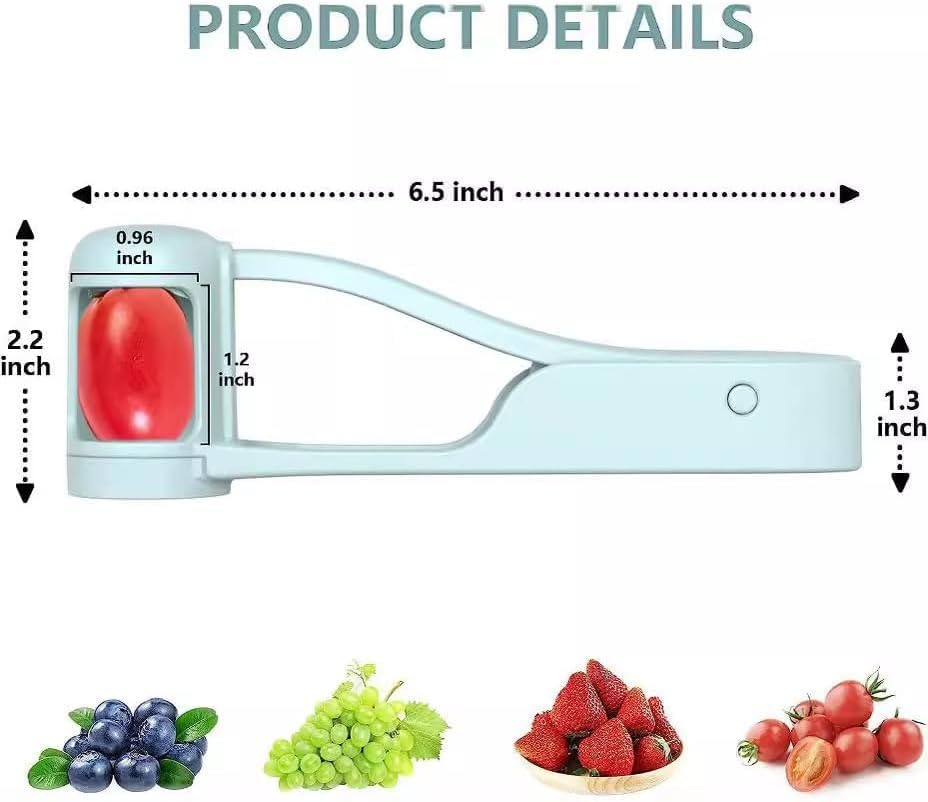 Grape Cutter/Slicer,Grape Cherry Tomato Strawberry Cutter Quarter Fruit Slicer Tool for Vegetable Fruit Salad Cake Decoration,Stainless Steel Kitchen Gadget image number 4