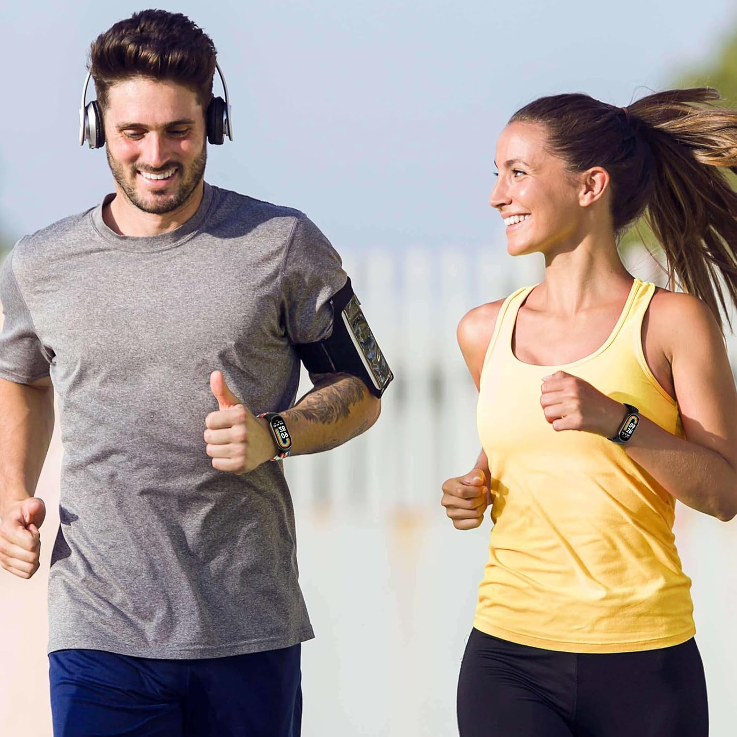 Braided Bands Compatible with Xiaomi Mi Band 10/9/8 Straps for Women Men, Elastic Adjustable Solo Loop Nylon Woven Replacement Wristbands for Xiaomi Mi Band 9/8 image number 4