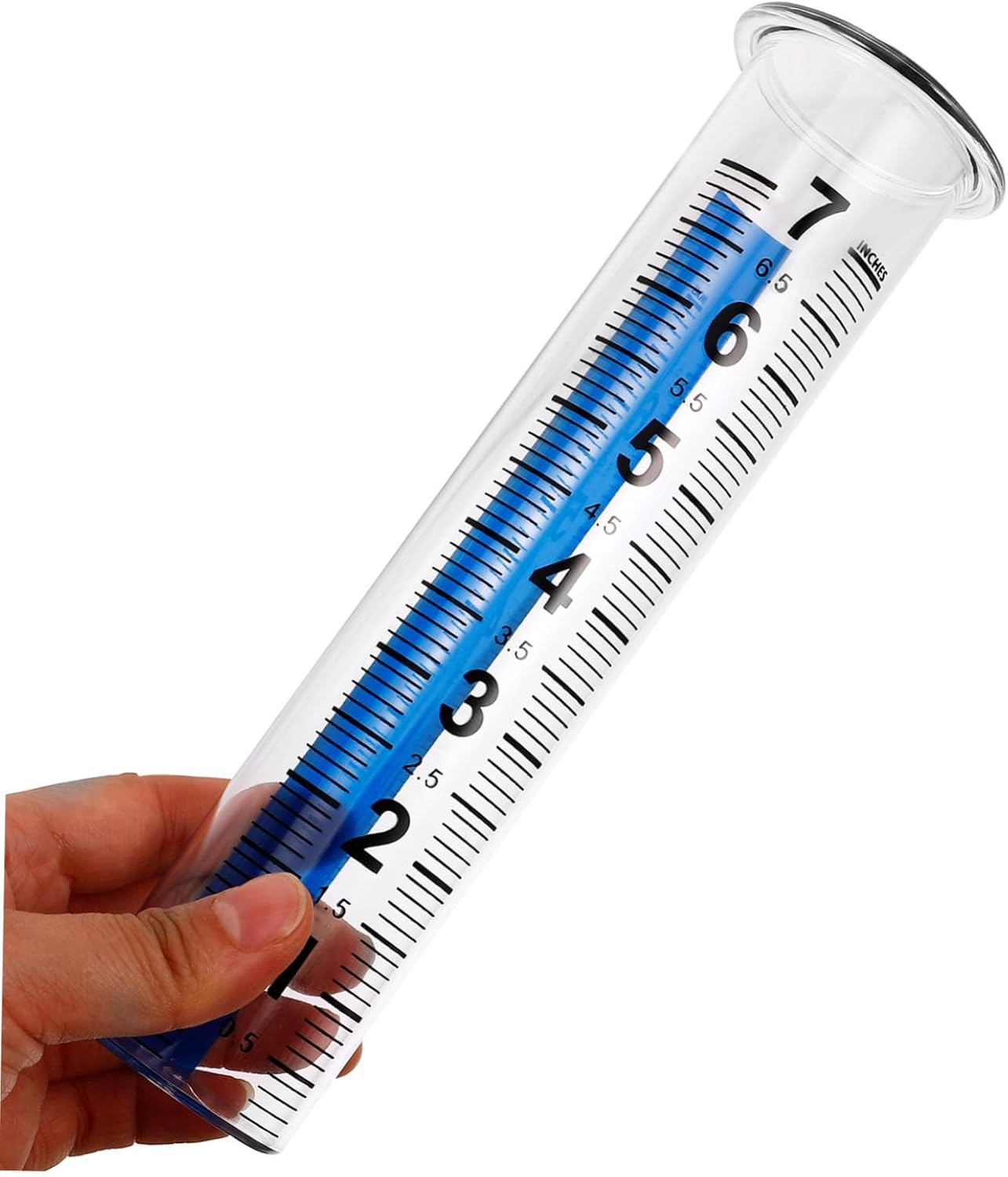 POPETPOP Transparent Plastic Rain Gauge with Design Easy-Read Outdoor Rain Measuring Tool for Garden Lawn and Farming Practical Rainfall Collector for Accurate Precipitation Measurement