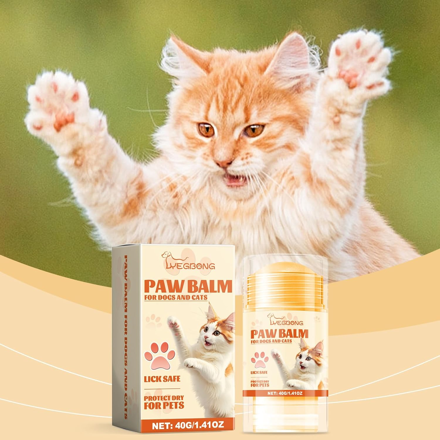 Cat Paw Butter,Natural Leak-Proof Dog Paw Balm,Moisturizing Ointment for Dogs & Cats,Winter Protection for Paws, Nose & Elbows - Ideal for Travel & Outdoor Adventures