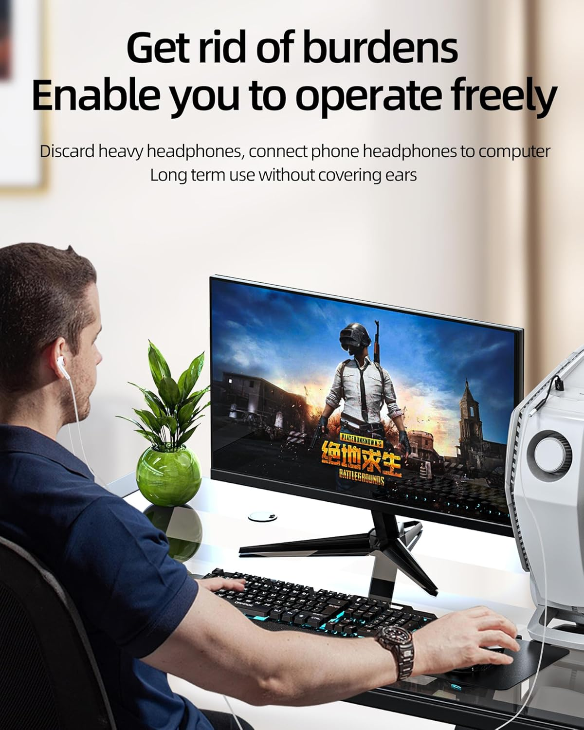 3.5Mm Female to USB Male Audio Adapter AUX Headphone Jack Converter DAC Auxiliary Headset Cable Connector Digital Stereo Microphone Dongle USB-A Interface for PC Computer Laptop Port Devices image number 2