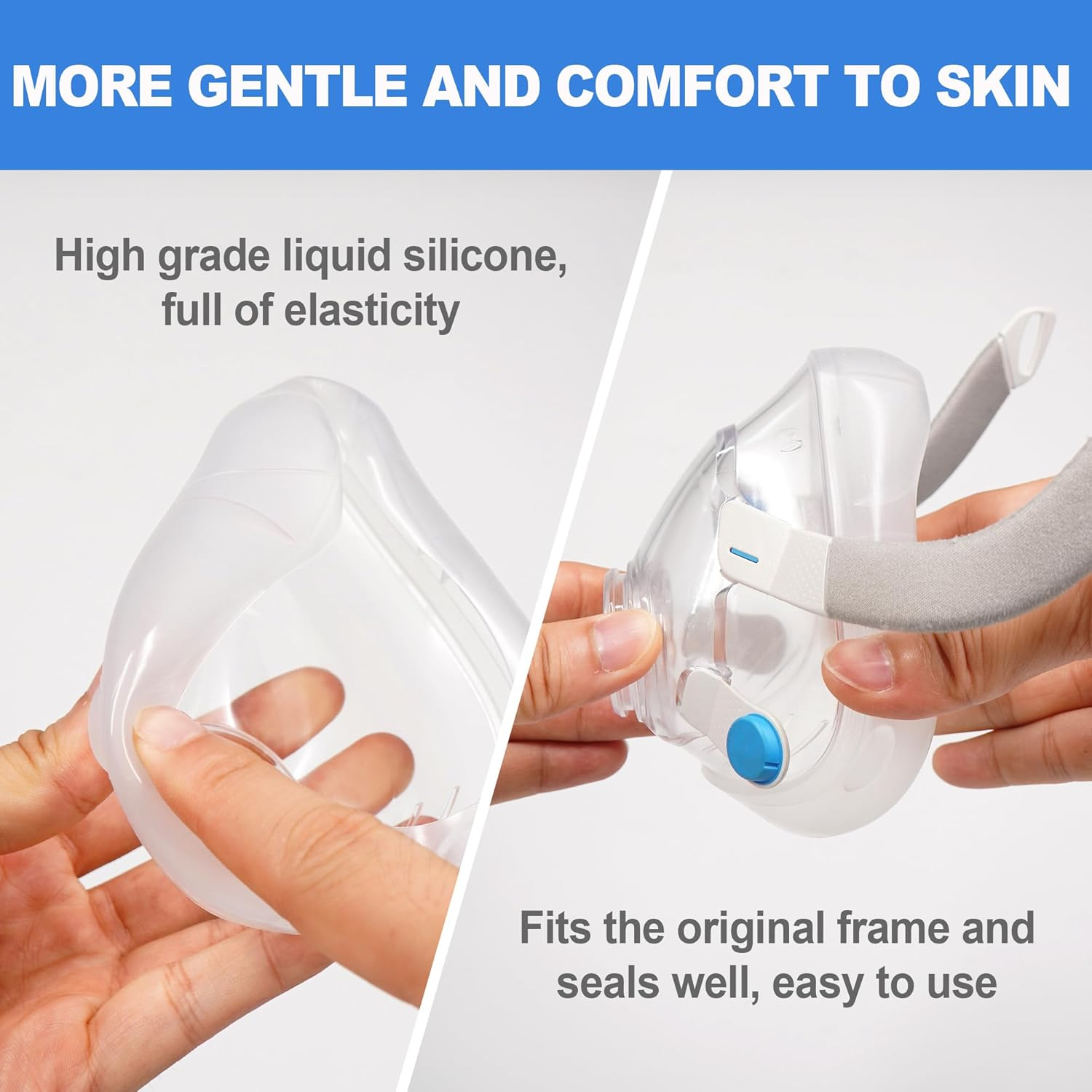 2 Packs Replacement CPAP Mask (M) Compatible with Airfit F20, Reliable Seal & Softer Softer Sleep Apnea Mask, Great-Value & Durable CPAP Accessories Supplied by Airsmart (Medium) image number 1