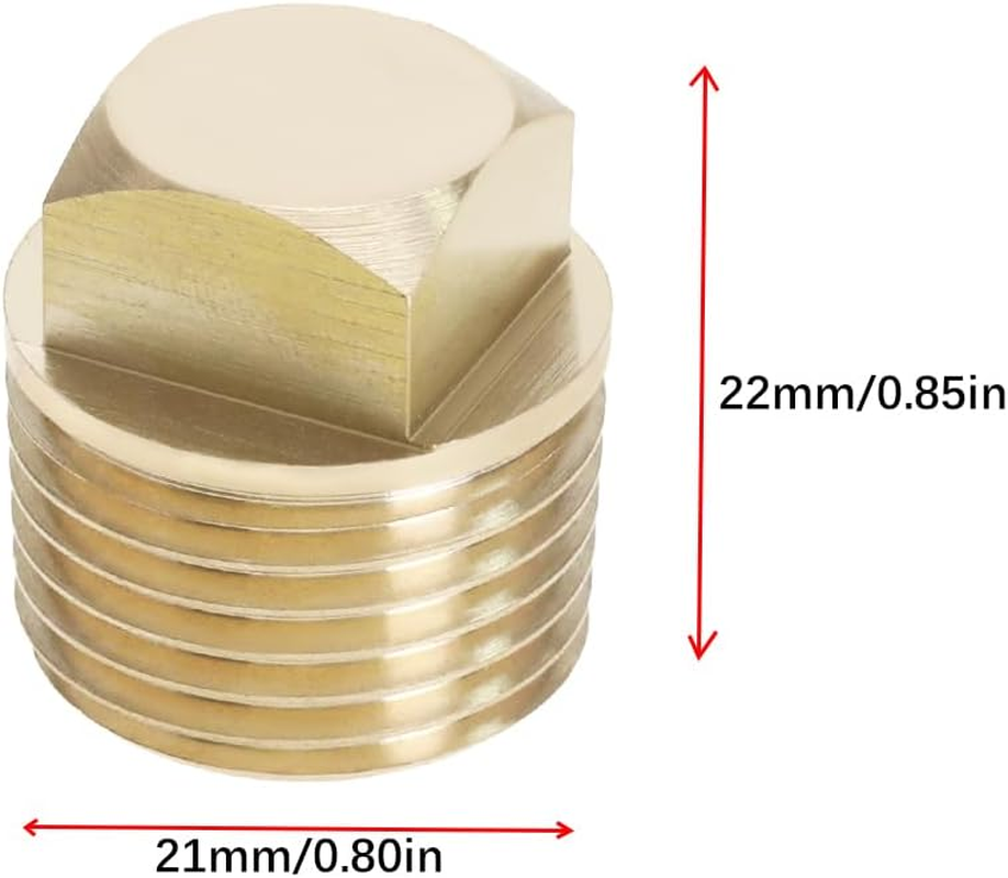 YINETTECH 2 Pcs 1/2 Inch NPT Boat Drain Plug Solid Brass Boat Plug Garboard Drain Plug Boat Drain Parts Suitable for Most Boat Hulls and Sealed Pipe image number 5