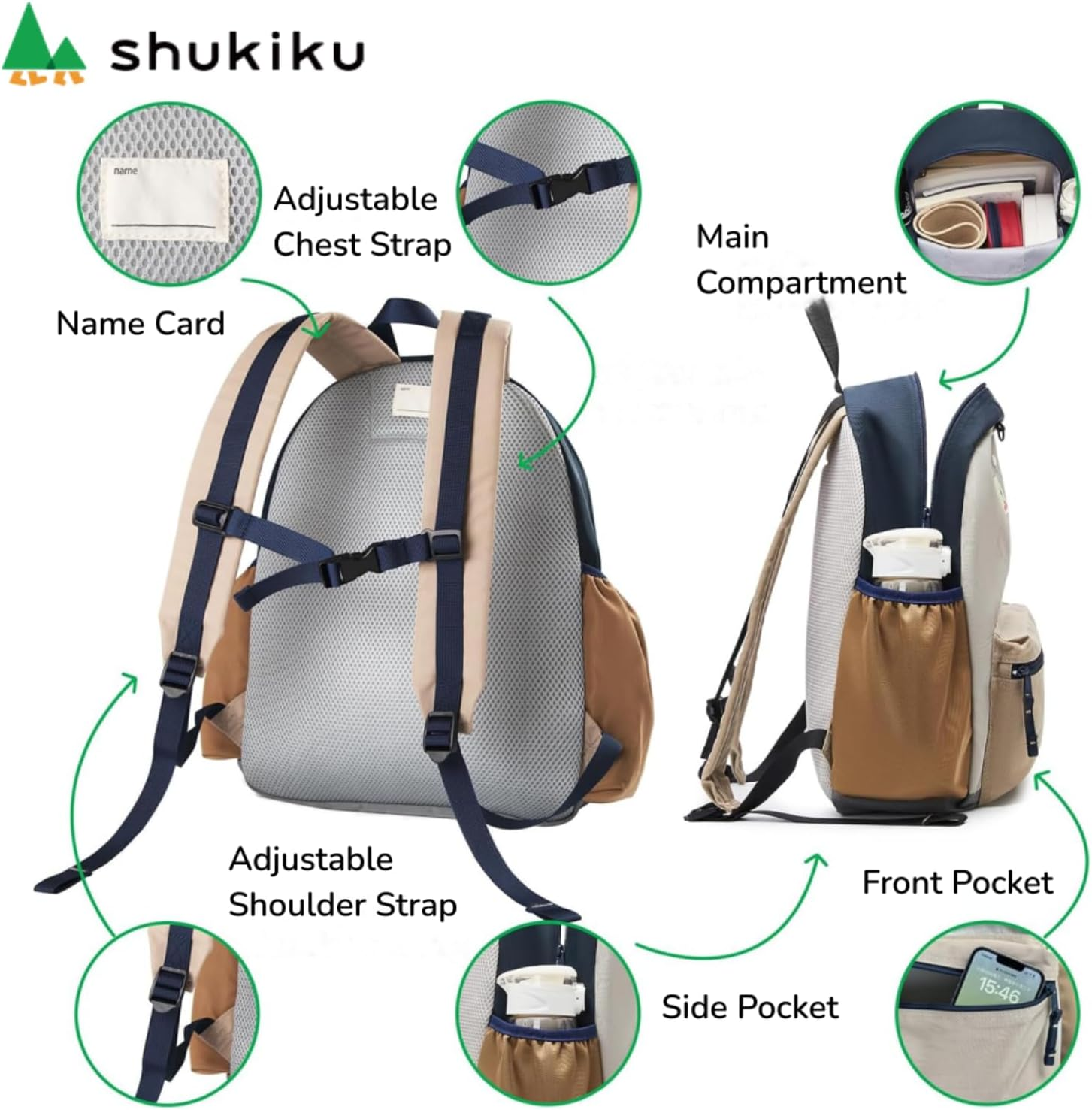 Toddler Kids Backpack for Daycare, Shukiku Lightweight Water Resistannt Preschool Backpack for Boys, Kindergarten Bag, School Bag with Chest Strap image number 4