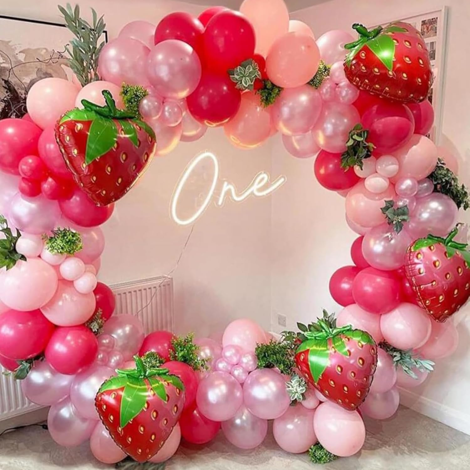 102 Pcs Strawberry Balloon Arch Garland Kit image number 1