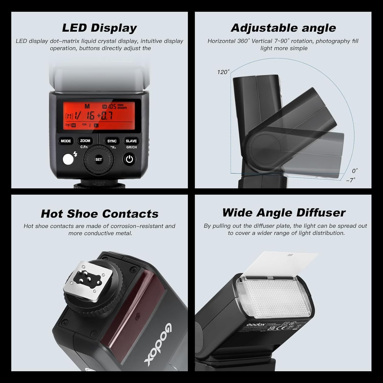 Godox TT350S Mini TTL Flash Speedlite for Sony Cameras, 2.4G HSS 1/8000S GN36 Camera Flash Speedlite Compatible with Sony A7III A7IV A7R A7S A7 A7-II A7-III A7R-II A7R-III A6400 A6300 A6000 image number 2