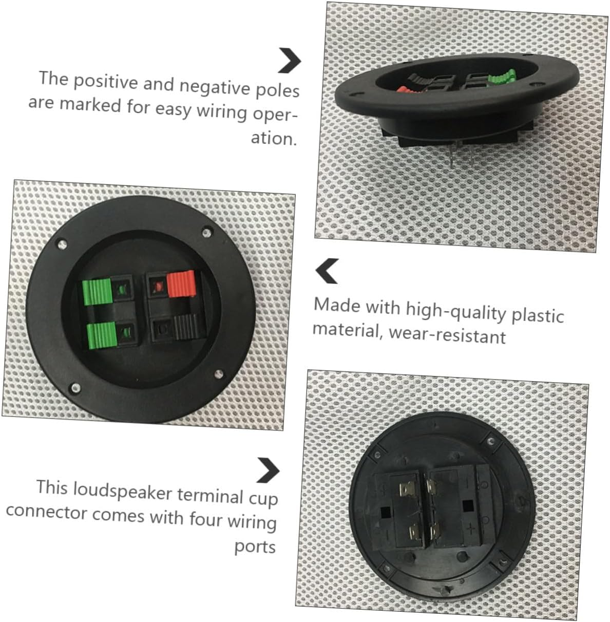Jojofuny 2 Pcs Speaker Terminal Connector Binding Post Loudspeaker Connector Accessory with 4 Ports Compatible for Home Audio Systems and Amplifiers