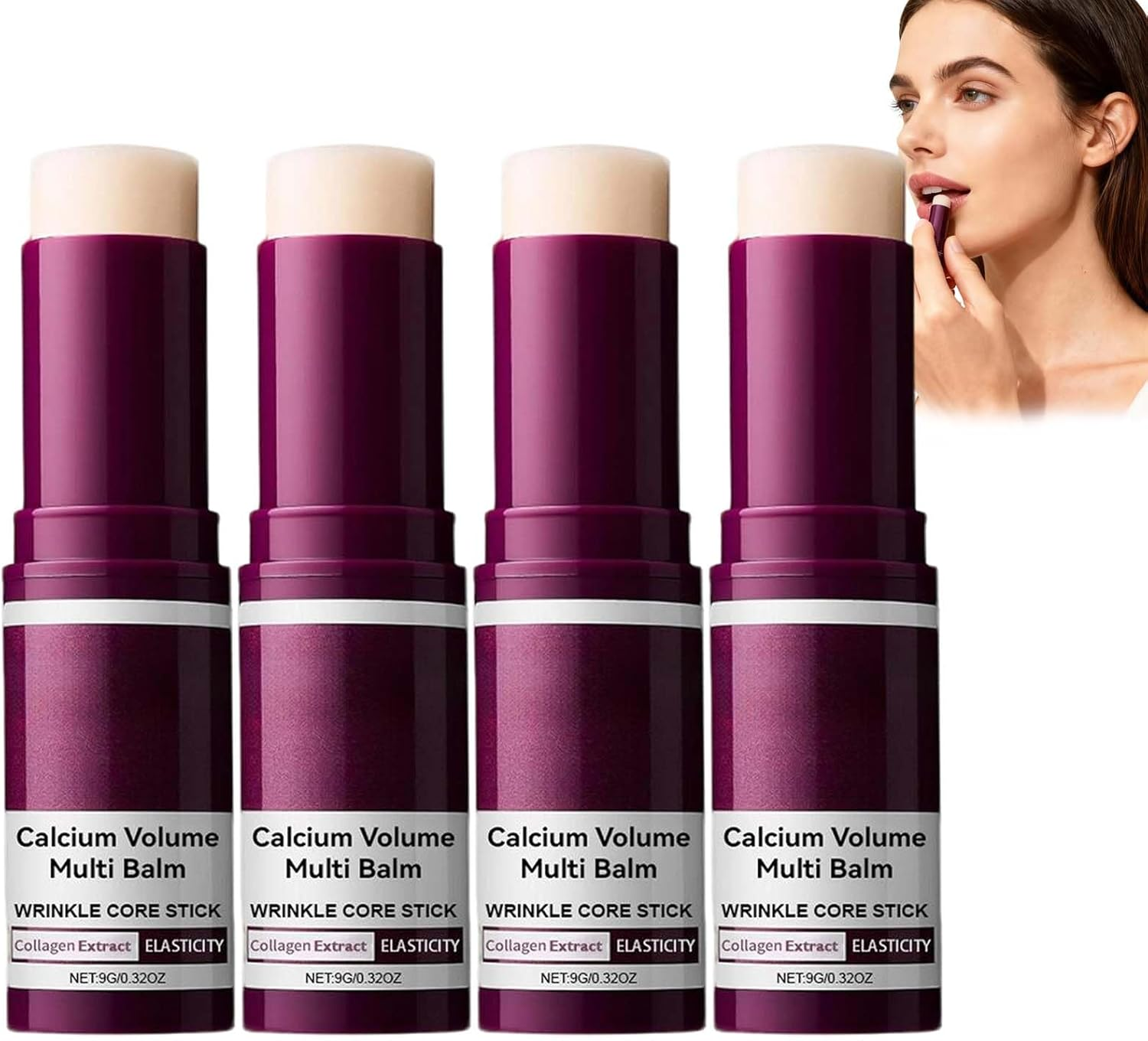 Neck Calcium Volume Multi Balm, anti Aging Firming Skincare Stick, Wrinkle & Firming Eye Cream, Balm with Multi Collagen, Calcium Collagen Wand, Moisturing Stick for Eyes, Lips Skin Care (8PCS)