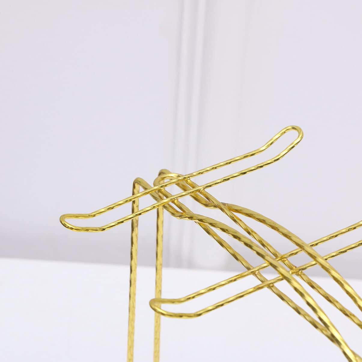 Luxshiny Clothes Drying Rack Coffee Cup Holder Rack, Stainless Steel Mug Rack Cup Saucer Display Stand Tea Cup Rack Display for Table Cabinet Clothes Rack - Golden2 image number 3