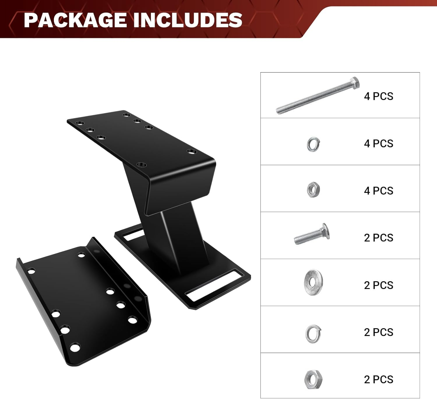 Lockable Spare Tire Carrier, Spare Tire Bracket for Utility Trailer, Powder Coat Steel Black Boat Trailer Tire Mount Fits Most Lugs Wheels, Easy to Install image number 2