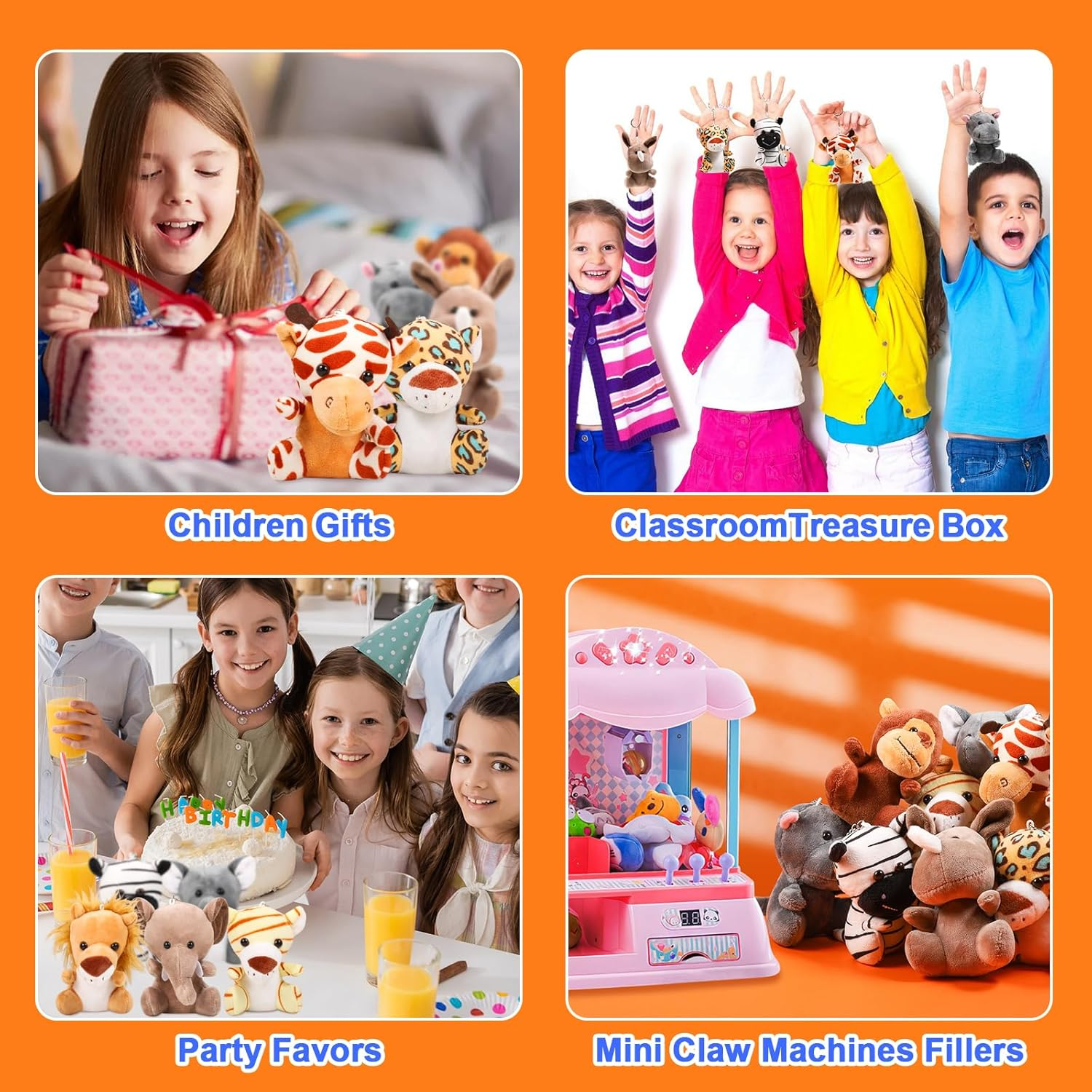 ASONA10 Pcs Mini Stuffed Animal and Plush Toy，4.7 Inch Small Jungle Animals Bulk Animal Keychain Decoration for Kids Party Favors Goodie Bag Stuffers Carnival Prizes Classroom Prizes, Claw Machine image number 2