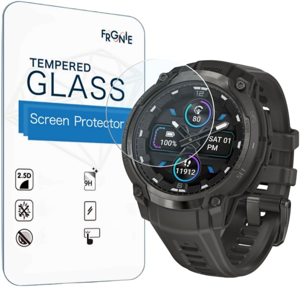 Screen Protector Compatible with Garmin Instinct Crossover AMOLED (Pack of 3) Smartwatch HD Anti-Scratch Glass Screen Protector image number 4