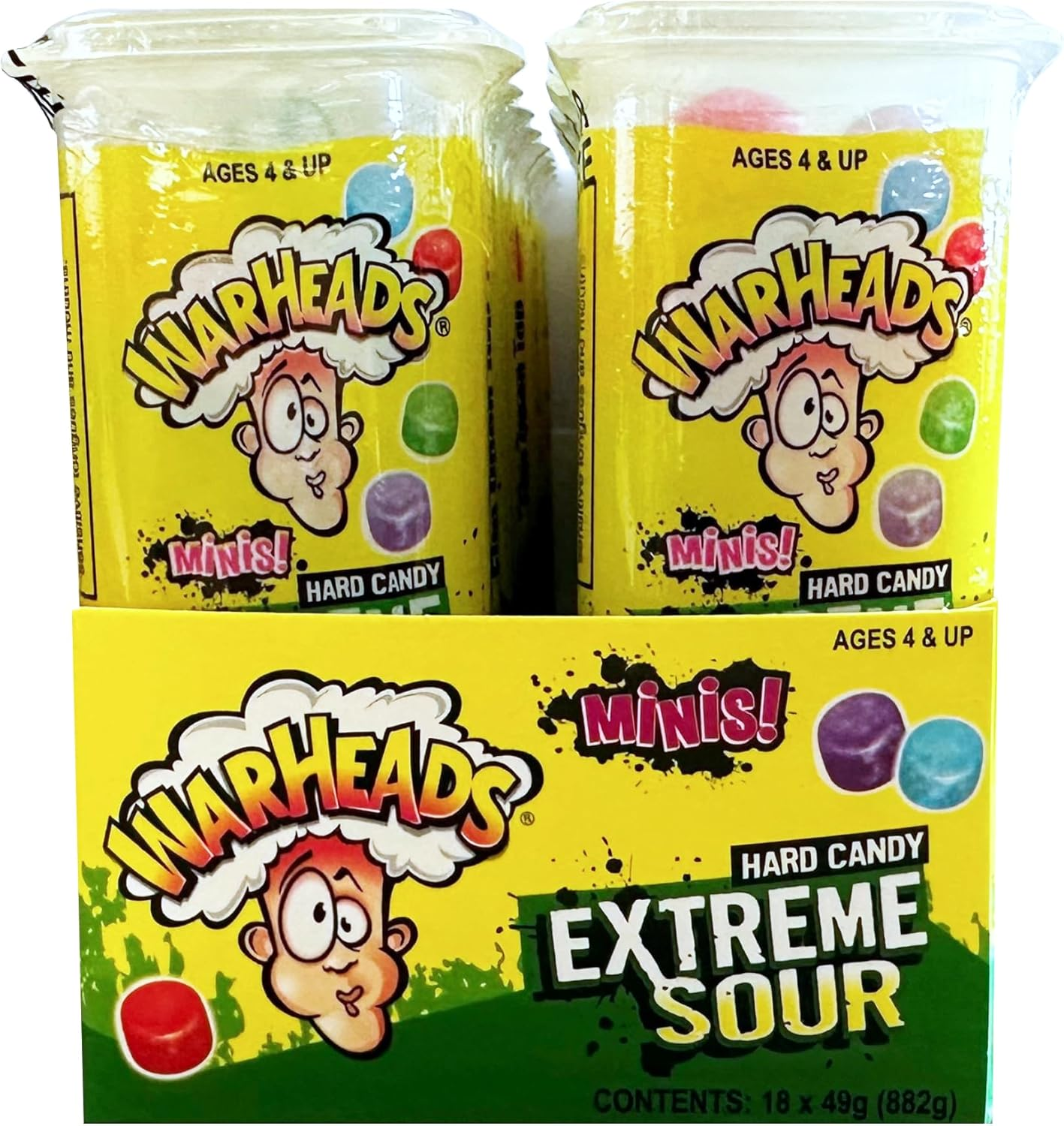 Warheads Juniors Extreme Sour Hard Candy, 18 X 49 Grams image number 1