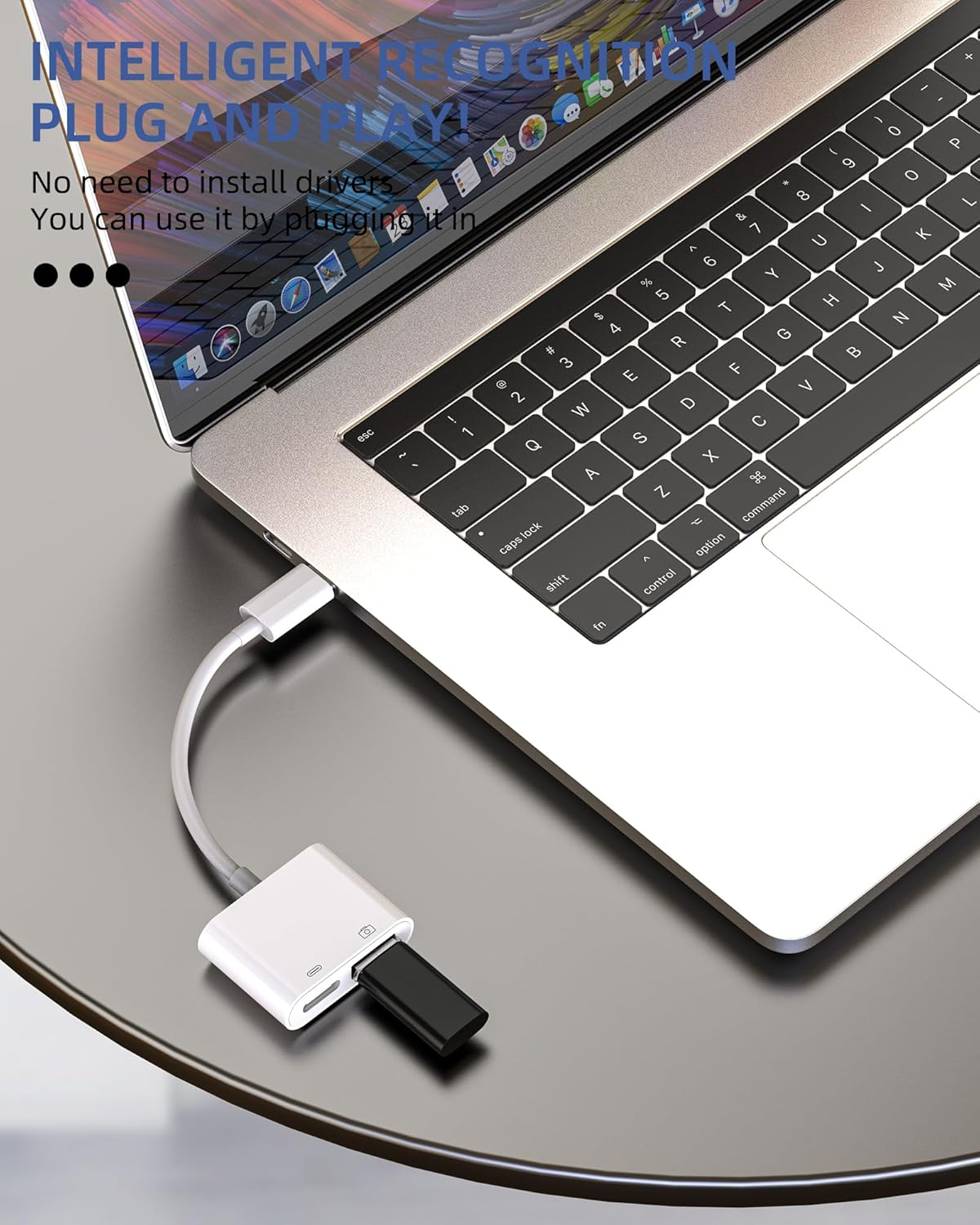 USB-C to USB a Adapter 2In1 Charger OTG Cable Dongle Compatible for Samsung for Apple for Iphone15 Pro Max plus for Ipad 10、Air4/5、Mini6、Pro 12.9 Macbook Type Port Charging Thunderbolt Charge Mouse - Cd-Uk-023-Ip-2Usb+L-1 image number 5