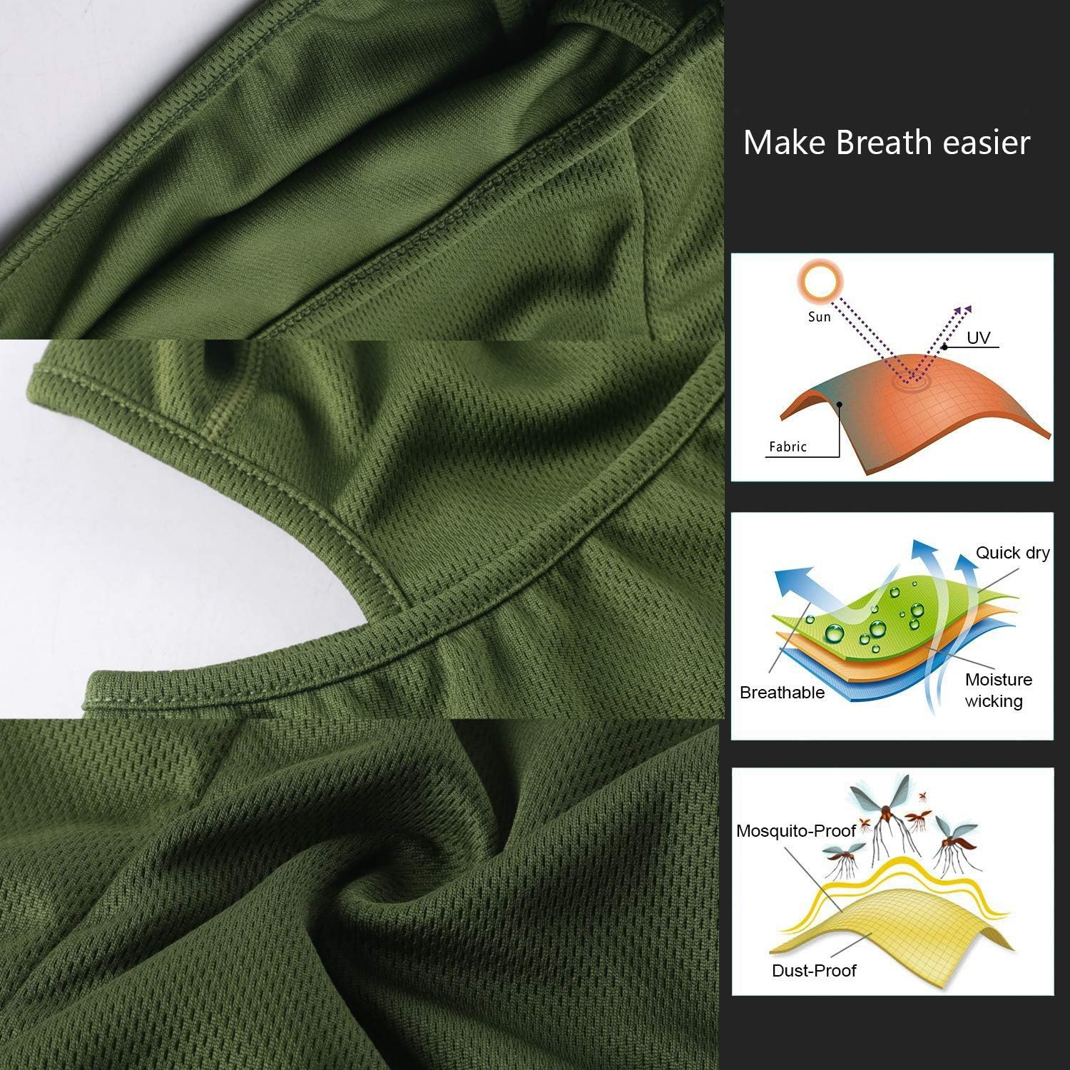 Balaclava Face Mask Adjustable Windproof UV Protection Hood image number 1