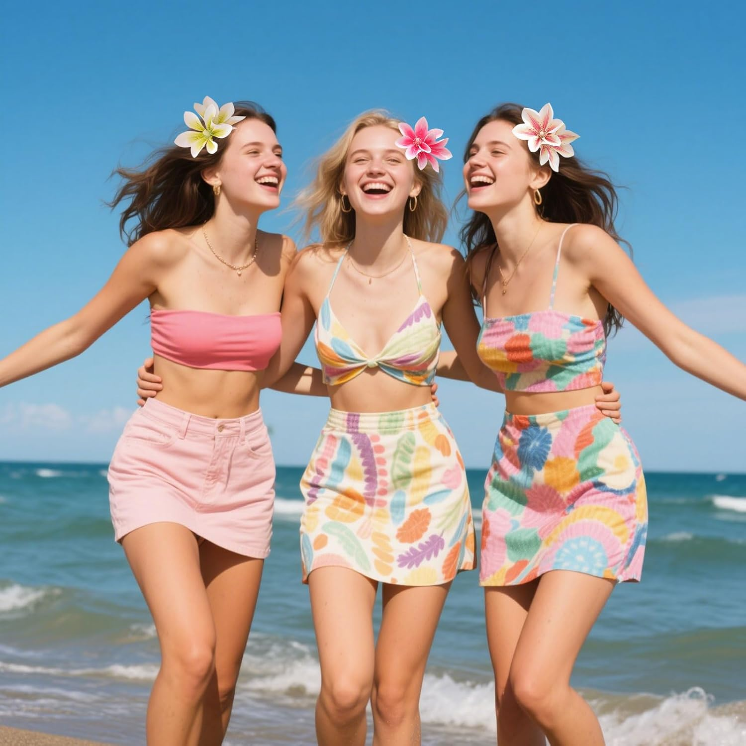 Hawaii Hair Accessories, 3 Pieces Hair Flowers, Hawaiian Flower Hair Clips, Flowers Hair Clip, Flowers for Hair, Hawaiian Flower Hair Accessories, Artificial Flowers Clips, for Summer Holidays by The image number 5