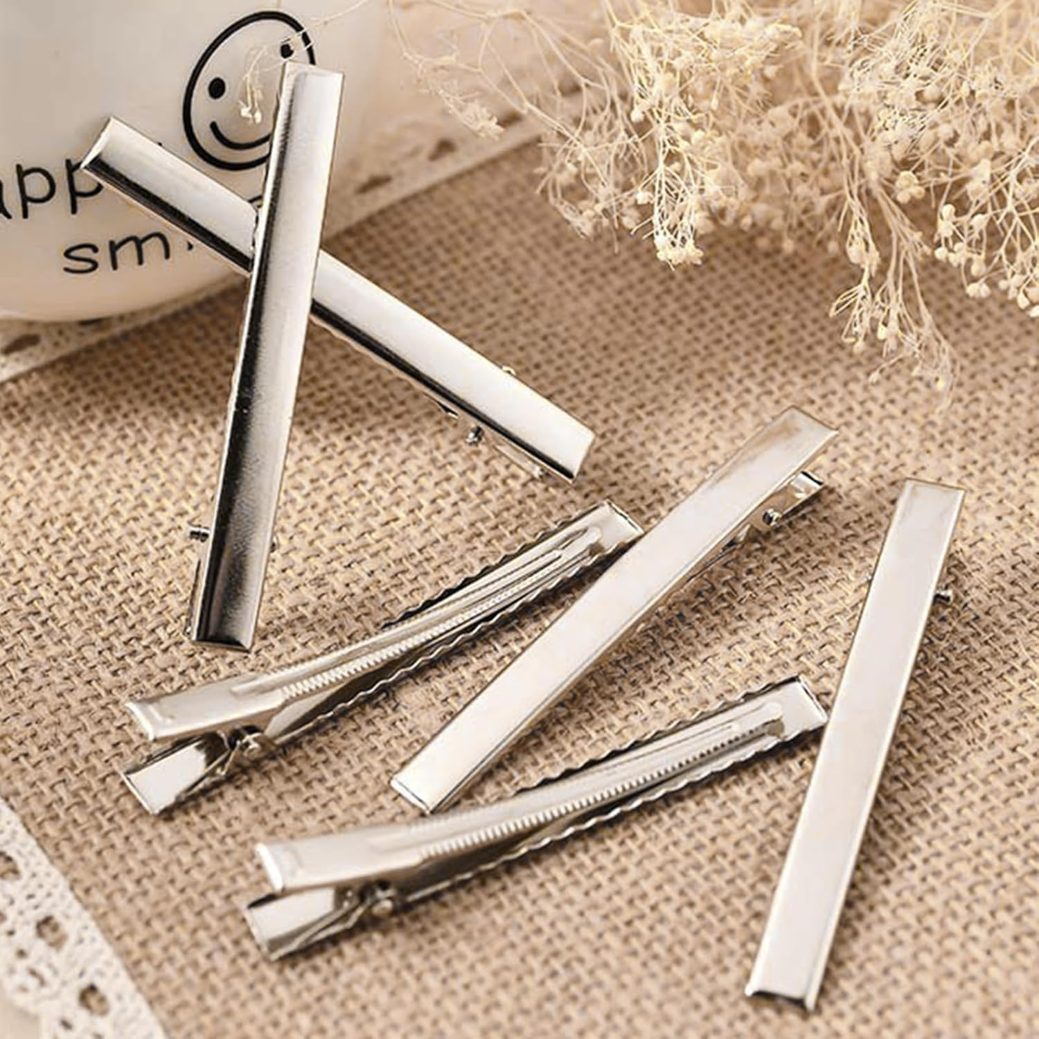 100 Pack 75Mm Small Silver Metal Alligator Hair Clips Curl Section Crocodile Barrettes Duckbill Hairclips Hair Bow Making Crafts DIY Hair Accessories for Girls image number 3