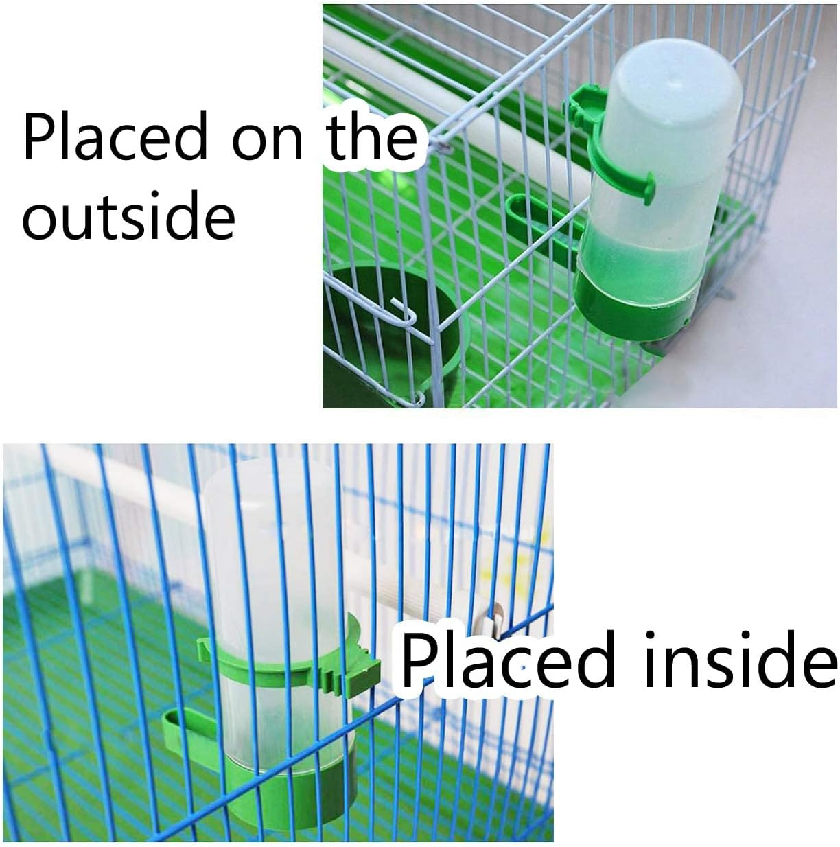 2PCS Bird Water Feeder,Automatic Bird Water Bottle,Container Food Dispenser Hanging in Birds Cage for Parrots Budgie, Cockatiel, Lovebirds (90Ml) - 60Ml image number 6