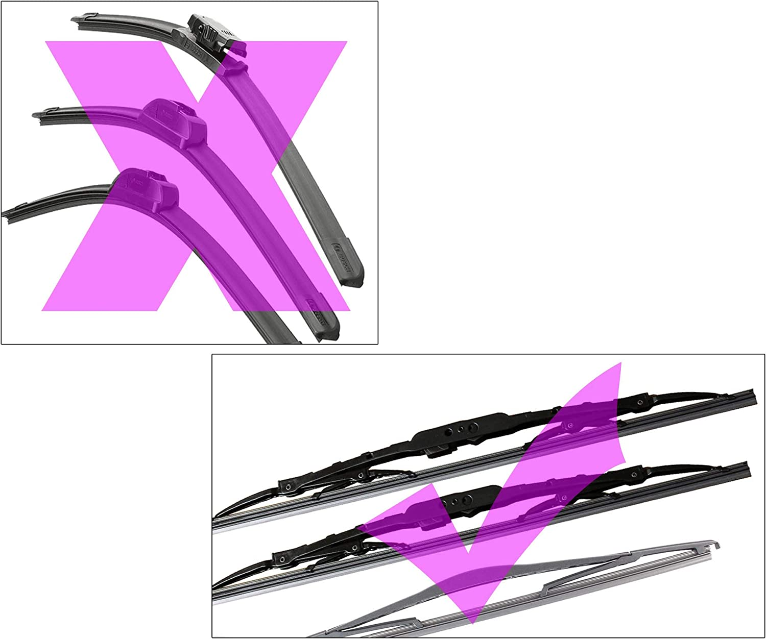 2 X 28 Universal 6Mm Front Wiper Blade Replacment Rubber Refill 700Mm