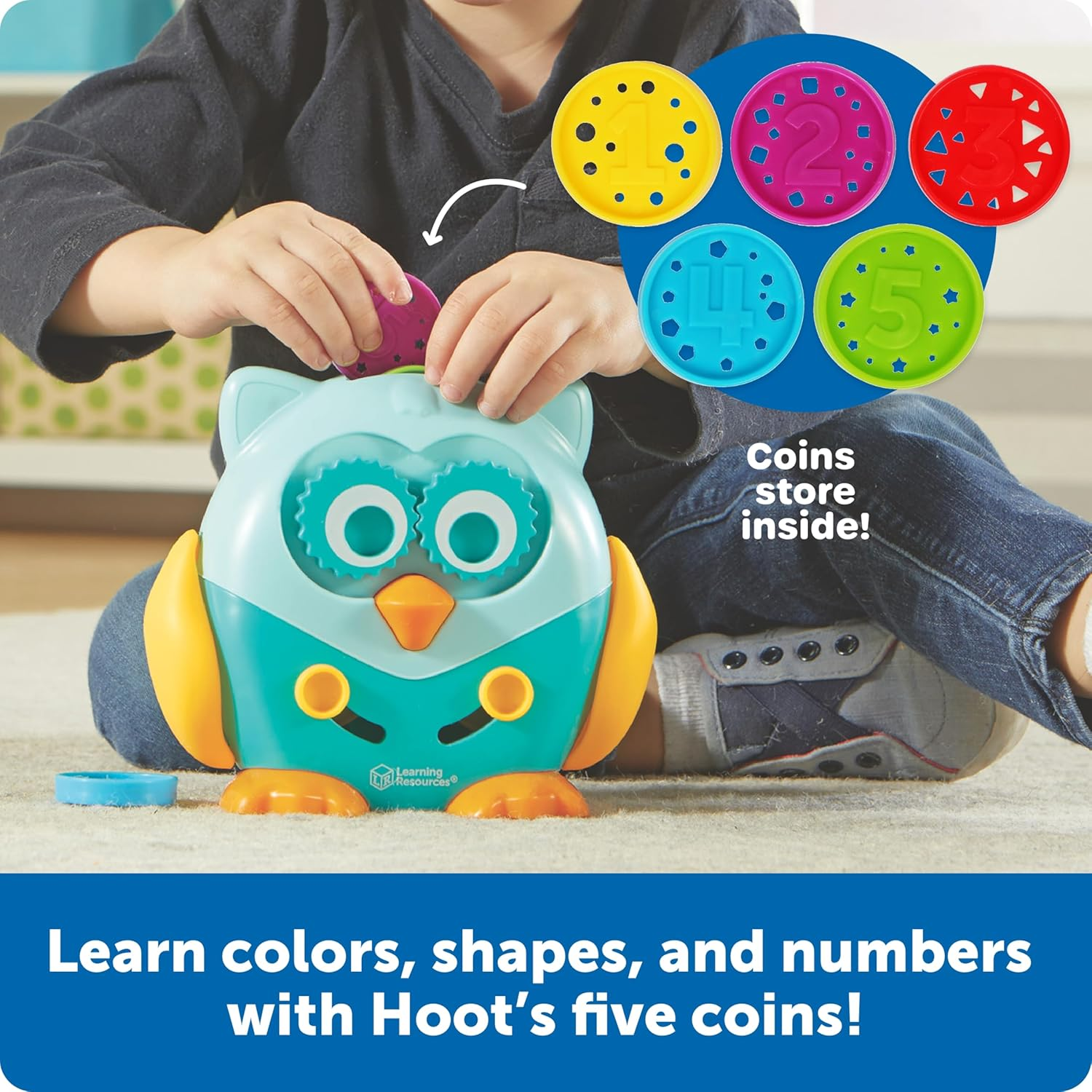 Learning Resources Hoot the Fine Motor Owl - 6 Pieces, Ages 18+ Months Toddler Learning Toys, Fine Motor and Sensory Toys for Toddlers, Educational Toys for Toddlers image number 6