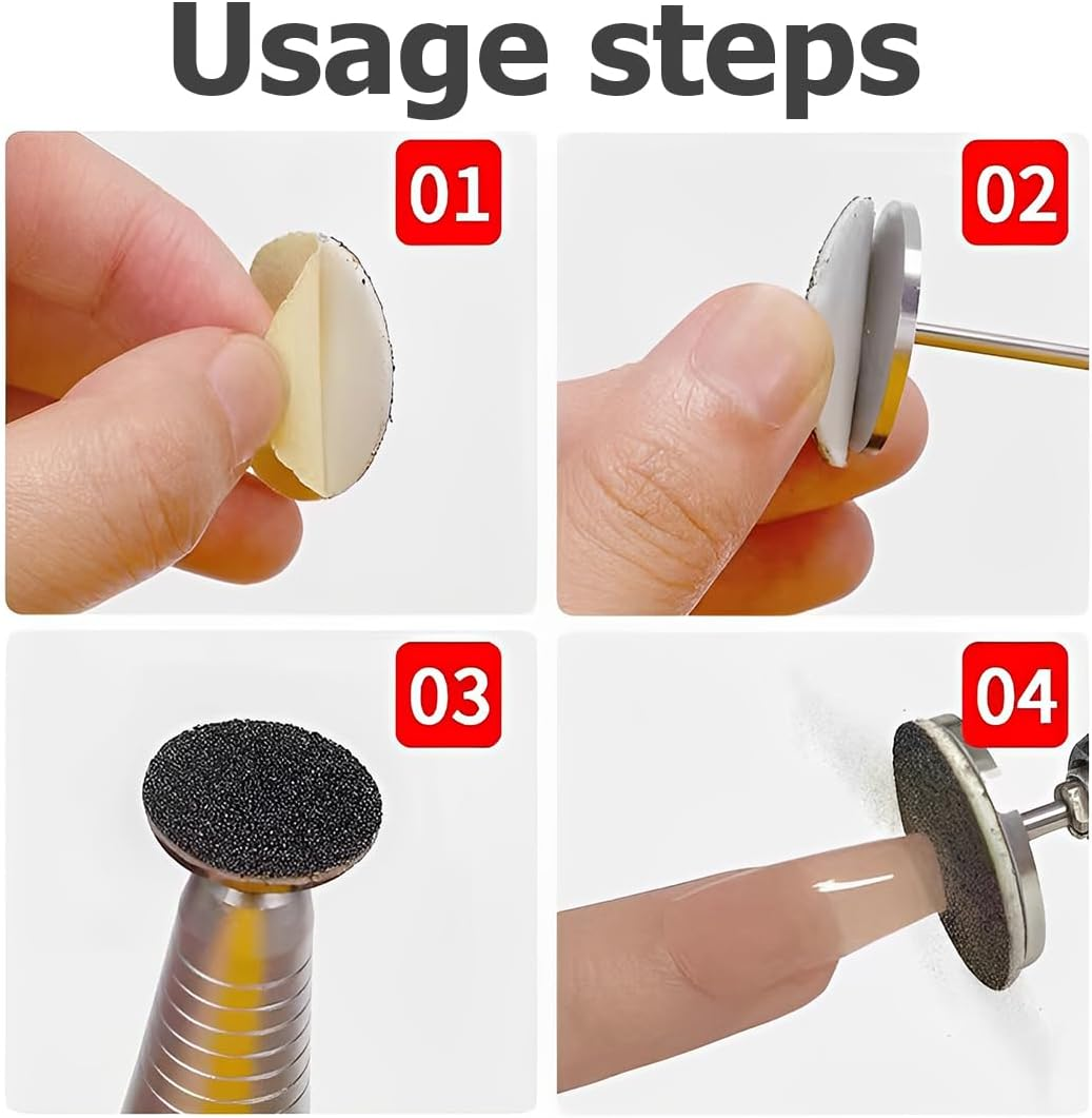 Weddhuis Pack of 60 Sanding Discs Pedicure Nail Sanding Discs with Metal Nail Drills 25 Mm Replacement Foot Nail Cutter Attachments Bits for Electric Callus Accessories with Storage Box (80#120#180#) image number 3