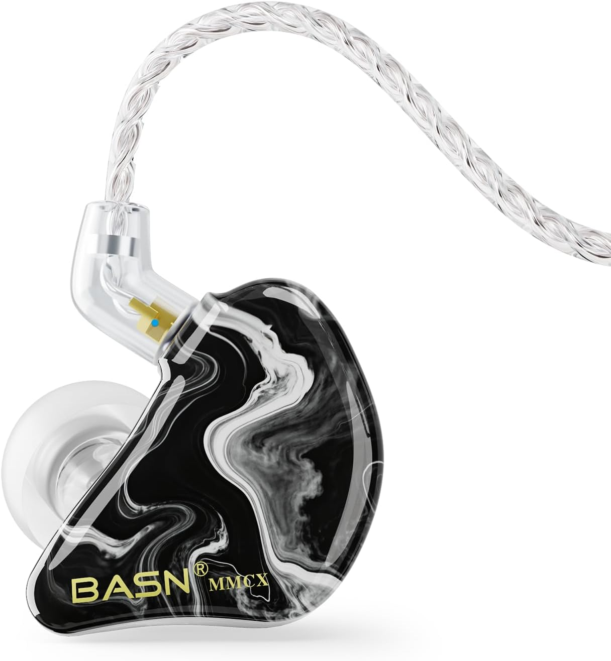 BASN MMCX Triple Driver In-Ear Monitors with Rich Bass, Hifi Stereo IEM Earphones with Upgraded Detachable Cables for Audiophiles Musicians(Purple Aurora)
