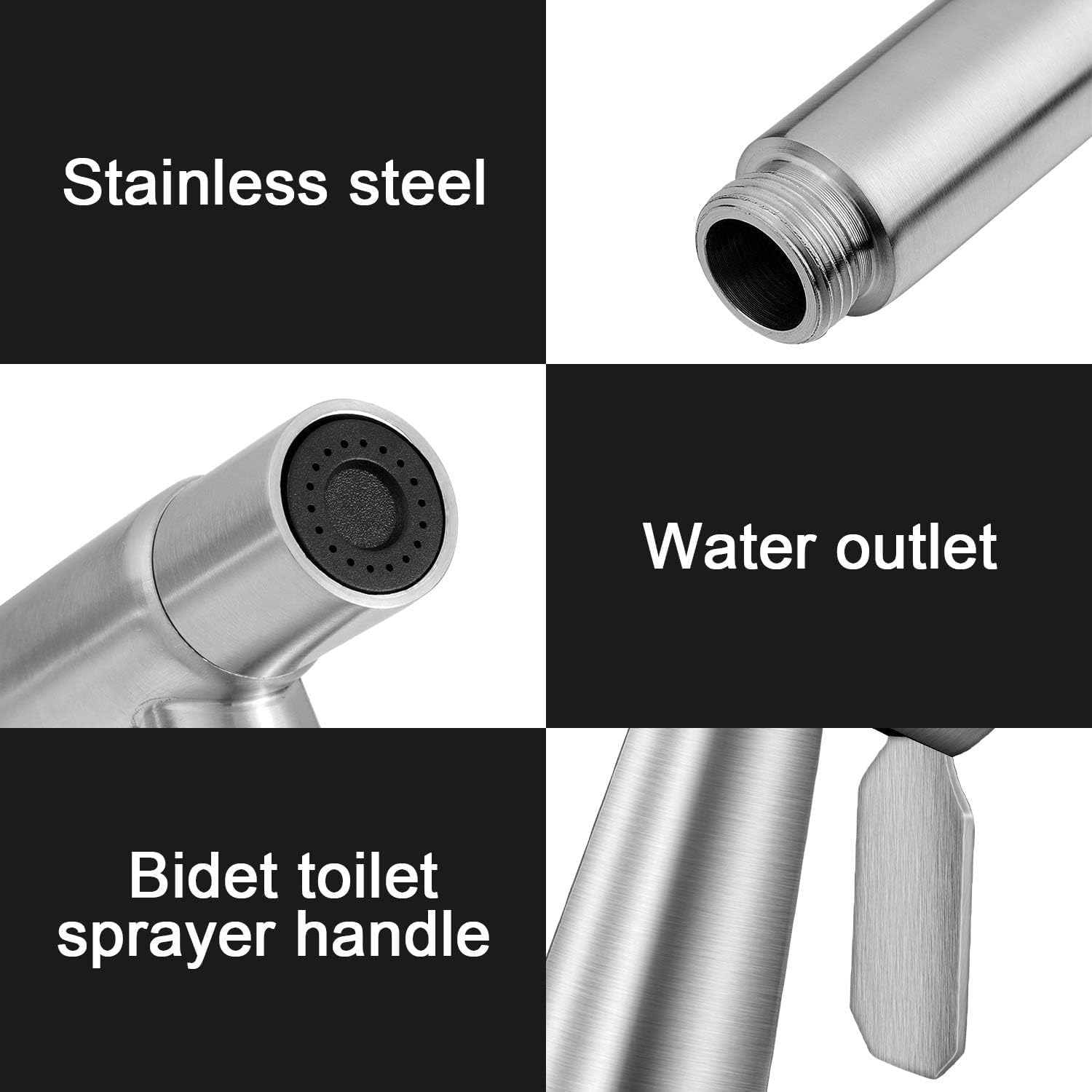 2 Pieces Bidet Toilet Sprayer Head,Stainless Steel Bidet Attachment for Toilet Handheld Bidet Sprayer Cloth Bathroom Diaper Sprayer for Kitchen and Toilet Cleaning (Bidet Sprayer Head) image number 6