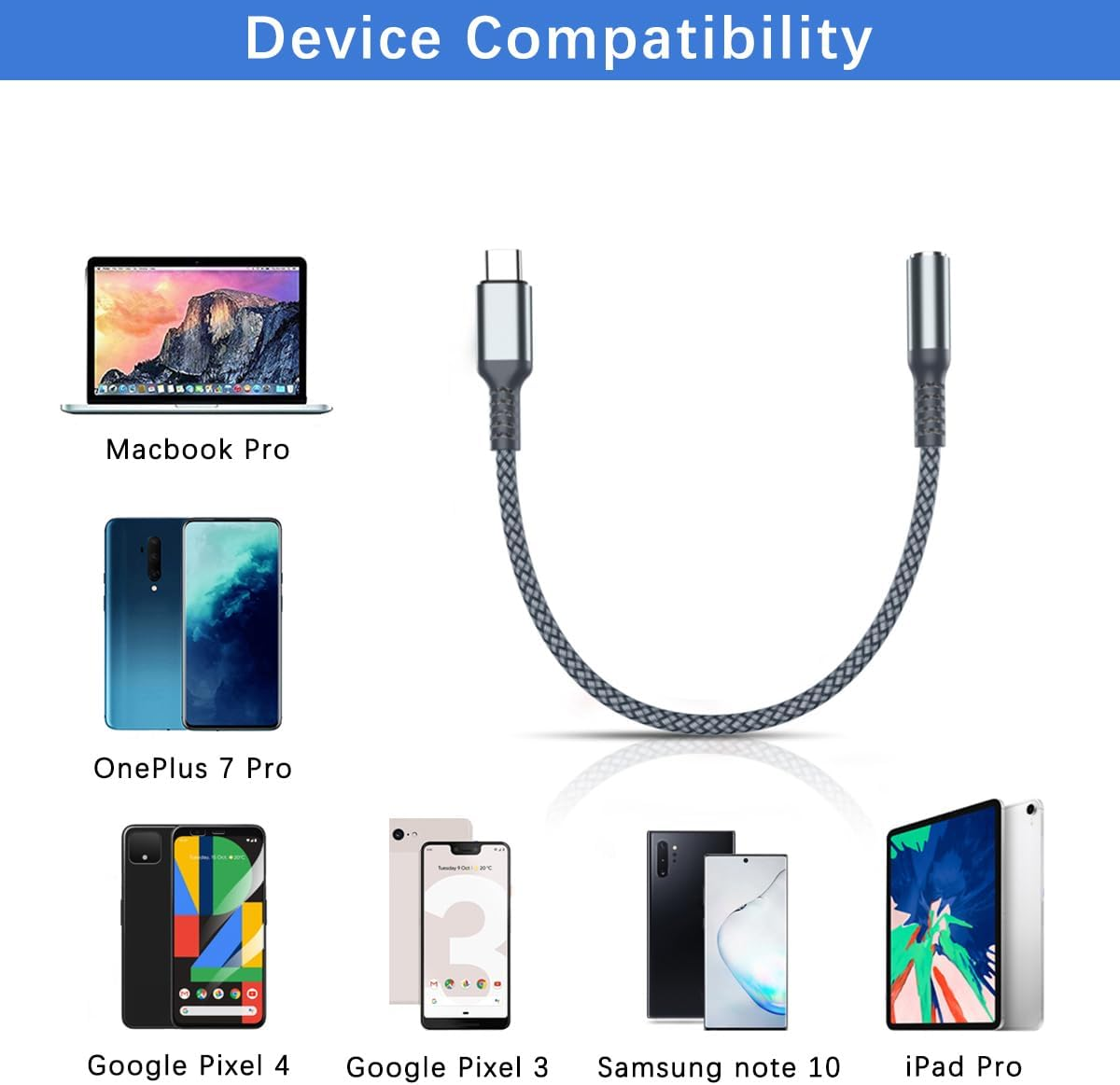 Basesailor for Iphone 16 15 Headphone Aux Adapter,Usb C to 3.5Mm Audio Converter,Type C to Jack for Apple 15 Pro Max Plus,Ipad 10 10Th,Air 4Th 5 5Th Mini 6 6Th 7 7Th Generation,Galaxy,Google Pixel - Grey image number 4