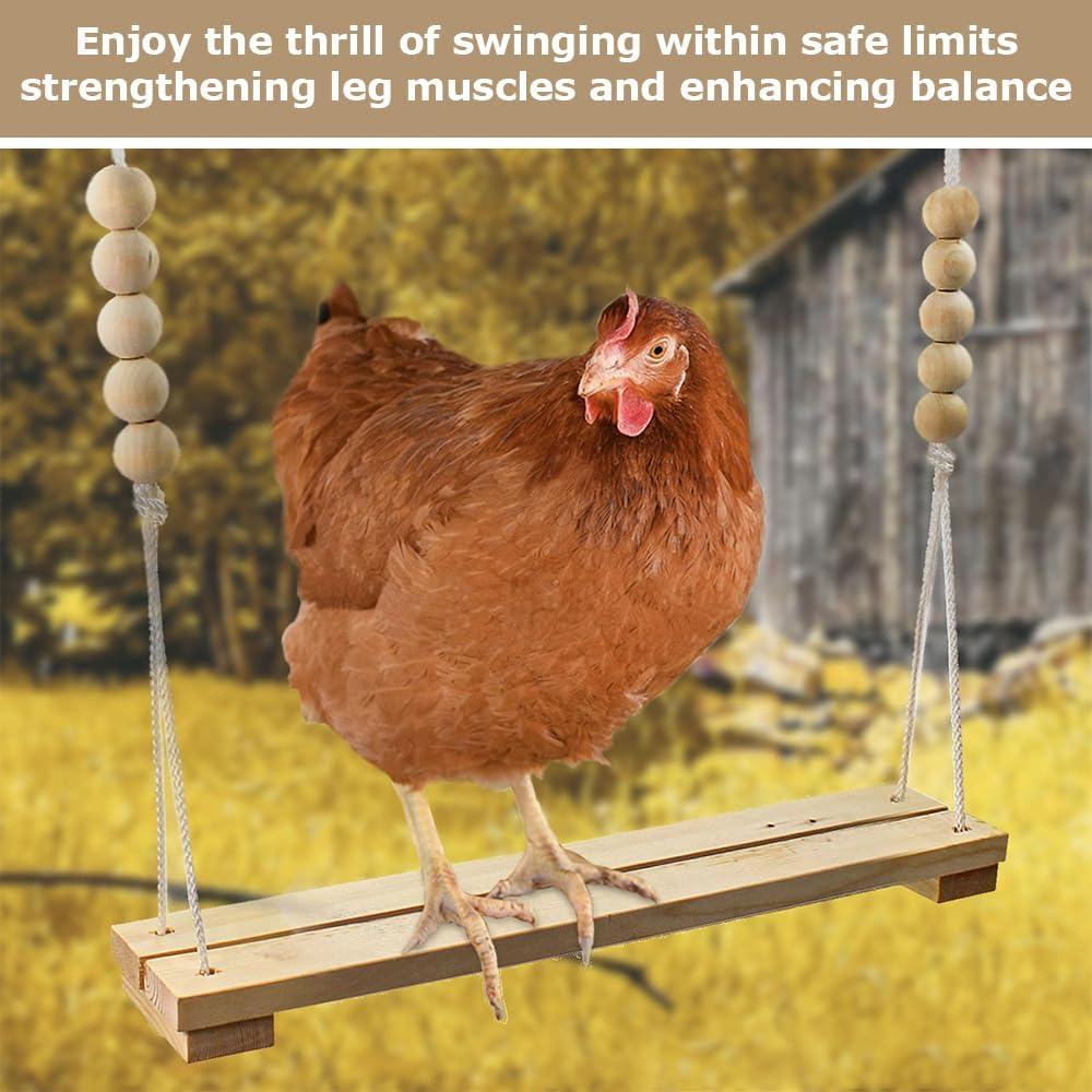 Chicken Swing,Wooden Suspension Bridge Bird Habitat,Chicken House Accessories,Hanging Pet Perch Swing,Entertainment Supplies,For Hen,Bird,Parrot