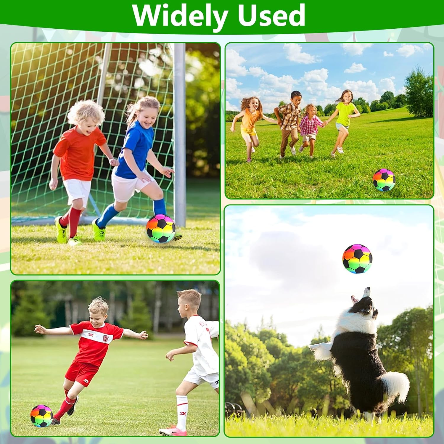 YIMETOP Pack of 4 Rainbow Ball Children, PVC Football Children and Adults, Inflatable Balls with Pump, 21 Cm Children'S Ball Rainbow Ball Water Ball, Football for Indoor and Outdoor Play Ball Children image number 2