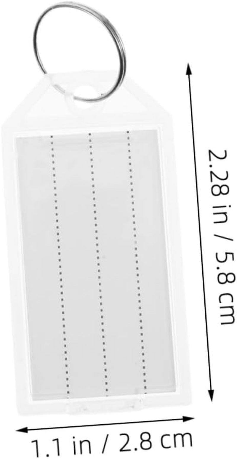 Gadpiparty 50Pcs Blank Luggage Tag Keychain Plastic Travel Baggage Check Key Tags for Suitcase Identification Suitcase Label image number 6