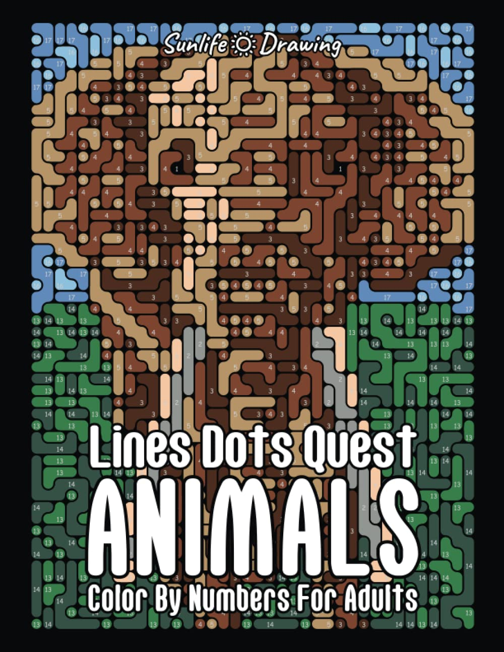 Lines Dots Quest Animals Color by Numbers for Adults: Color Quest Color by Number Coloring Book with Animals and Birds