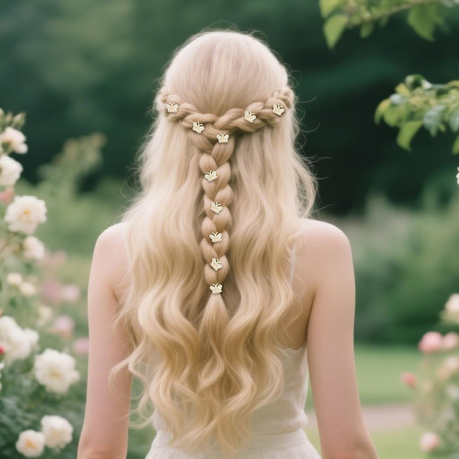 Bumlofa Glitter Butterfly Hair Clips: 20 Small Hair Clips for Girls Hair Clips - Ideal for Braids, Hairstyle Decor & Party, Elegant Hair Accessories with Rhinestones image number 6