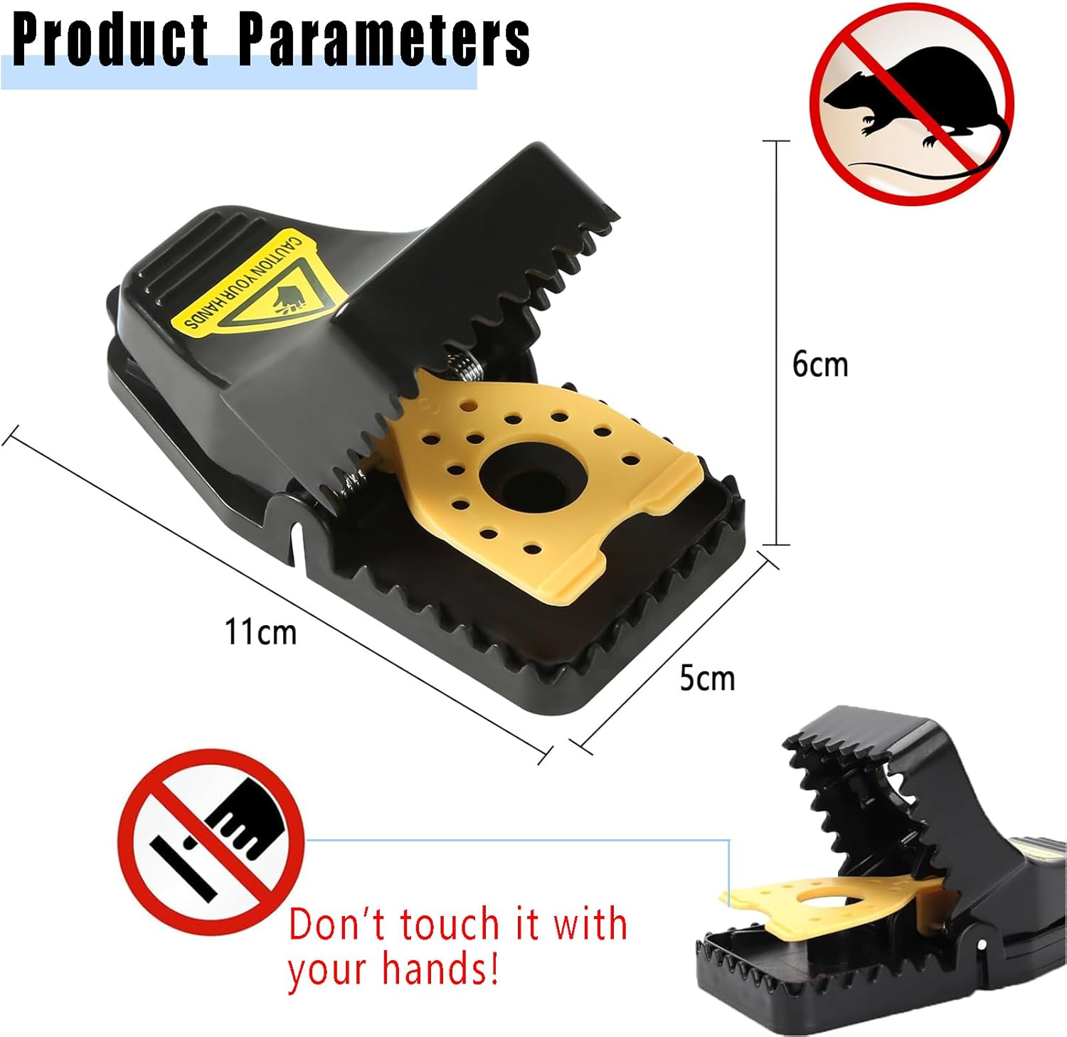 4-Pack Reusable Mouse Traps - Heavy Duty, High Sensitivity, Safe & Effective Indoor/Outdoor Rodent Catchers - Quick & Easy Clean Mice Catcher image number 2