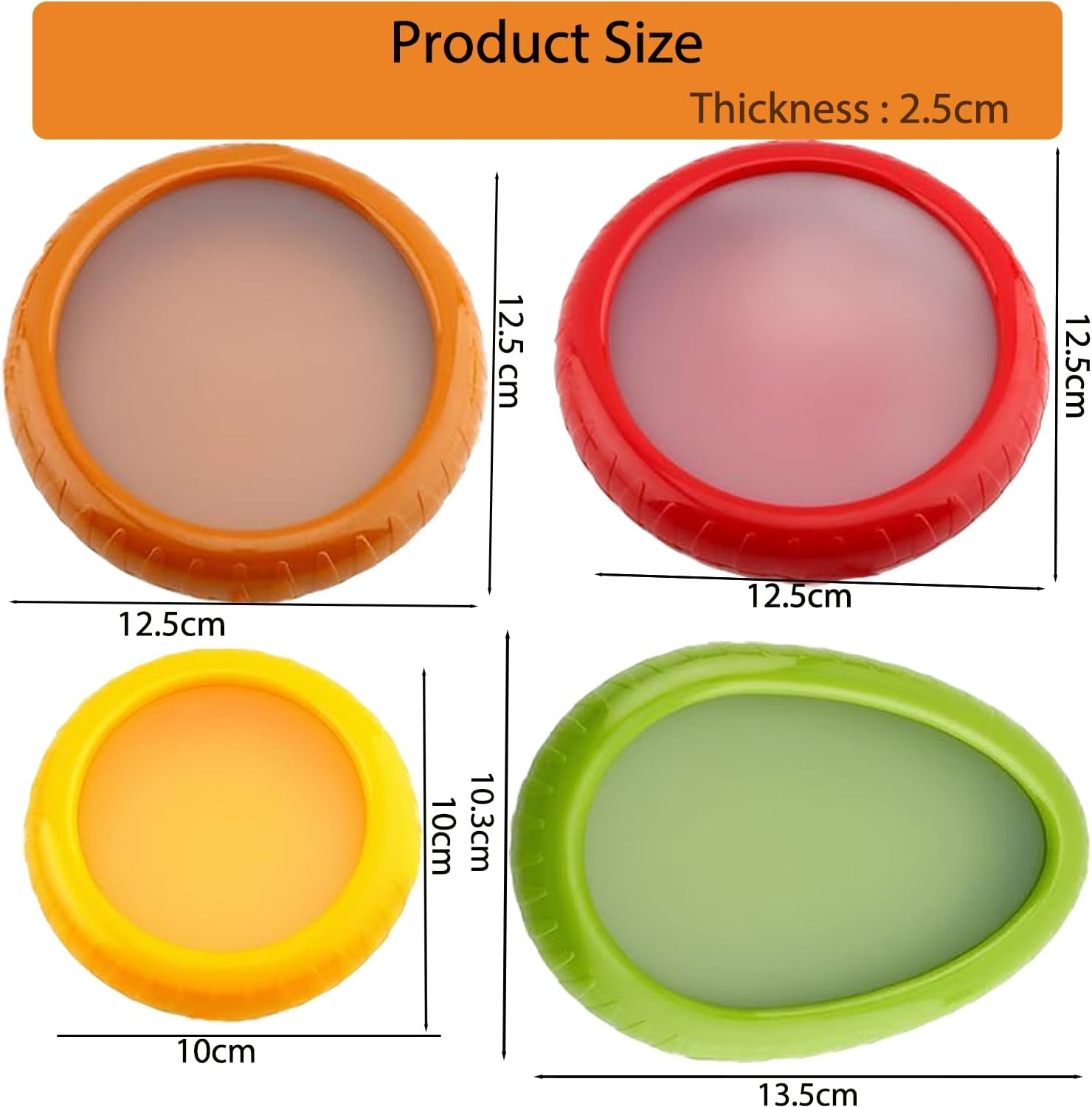 Avocado Saver and Tomato Holder - Set of 4 Reusable Silicone Fruit and Vegetable Storage Containers for Fridge - Ideal for Garlic, Onions, Lemons, and Potatoes