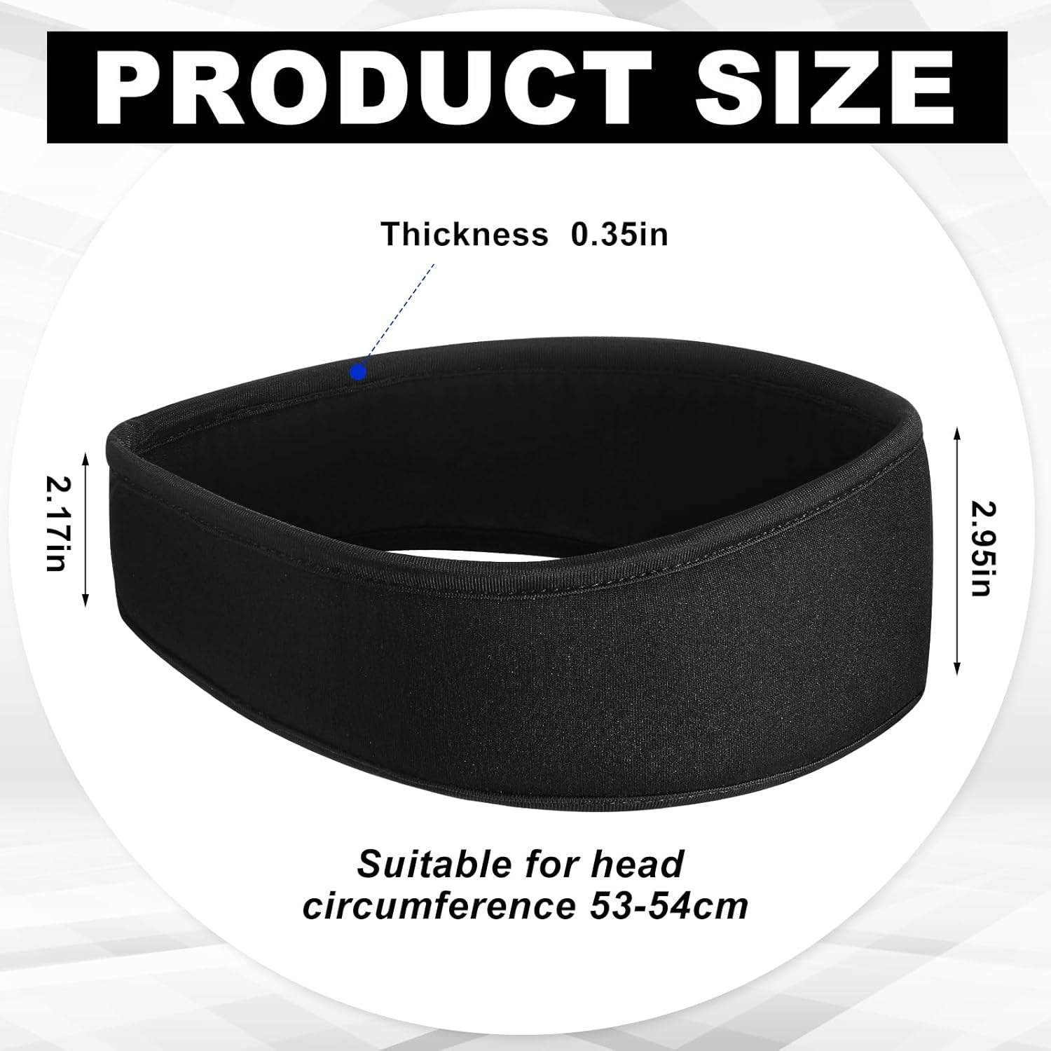 Chicingyou 2 Pcs Black Headband for Figure Skating Ice Skating Protective Headband with Padded for Women Men Athletic Guards Accessories image number 2