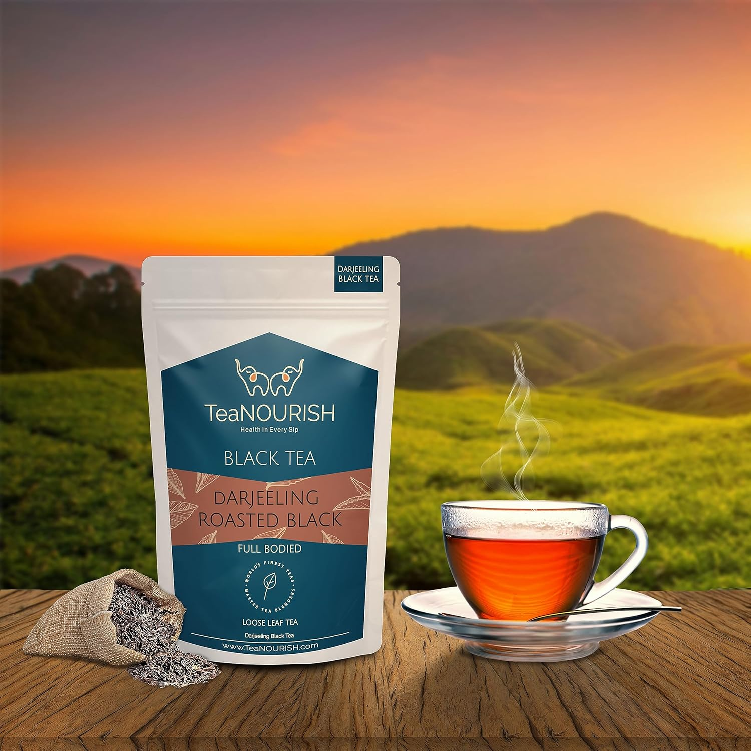 Teanourish Darjeeling Roasted Black | Darjeeling Loose Leaf Tea | Full Bodied & Robust | Freshly Sourced from Single Estate | Brew as Hot or Iced Tea - 100 G image number 4