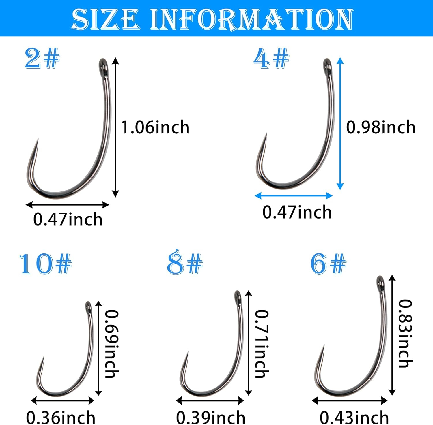 VATEICO 175Pcs Barbless Fishing Hook Kits,Small Size Carp Fishing Hooks Curve Shank Crank and Wide Gape Carp Hooks Fly Tying Hooks Circle Hooks with Tackle Box Size 2#,4#,6#,8#,10#