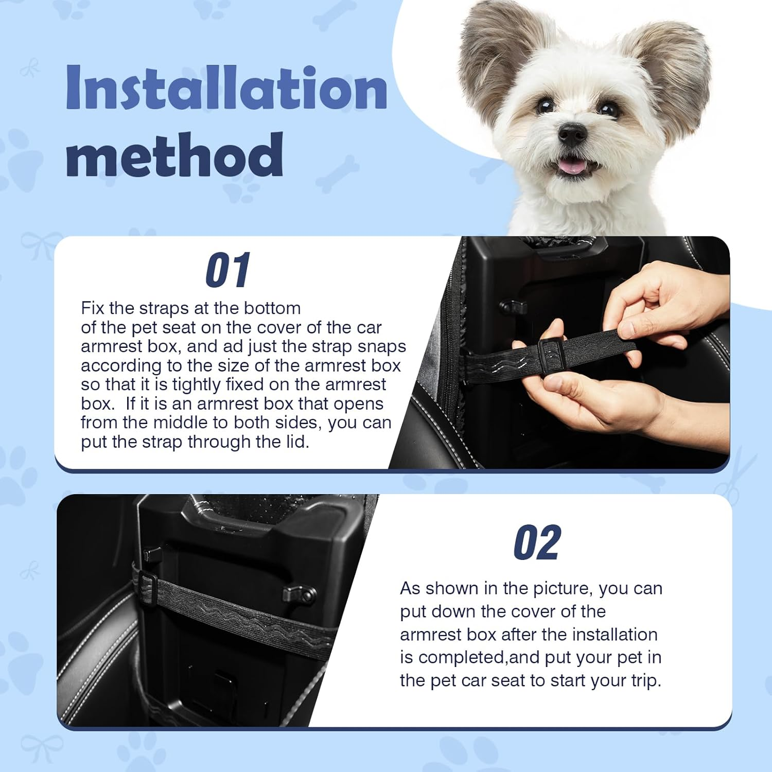 Dog Car Seat for Small Dog,Console Pet Booster Seat for Puppies 5-10 Pounds Travel Carrier image number 4