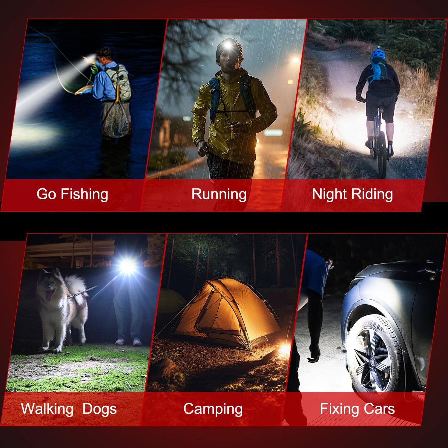 Super Bright 1200 Lumens Bike Lights Set - USB Rechargeable 3 LED Front and Back Bicycle Lights, IPX5 Waterproof with 3+5 Light Modes, Power Bank Function, Ideal for Night Riding