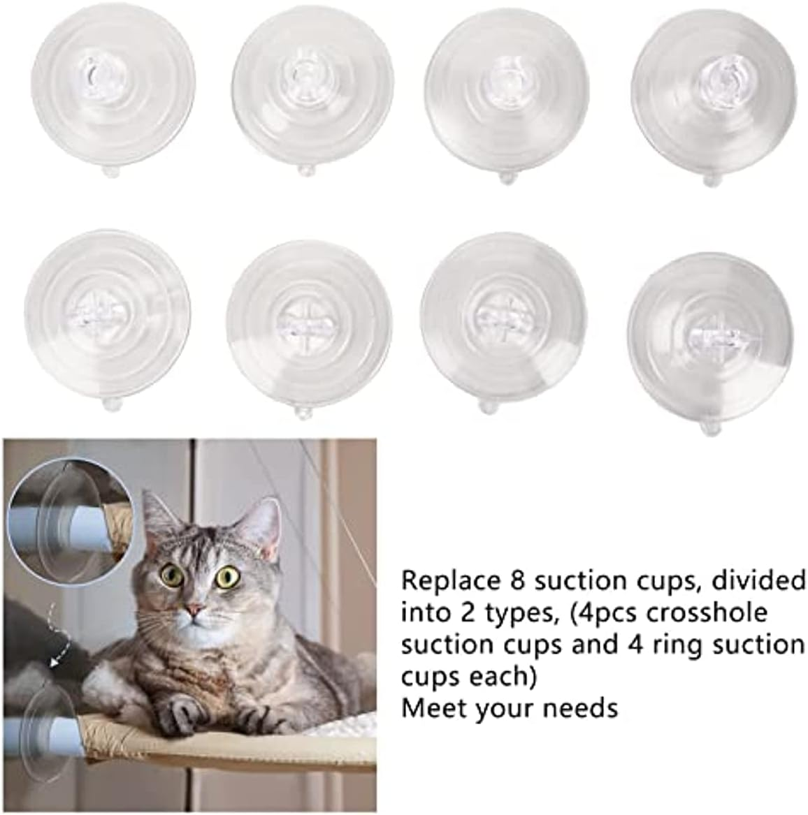 10Pcs Cat Bed Suction Cups, Suction Cups for Cat Window Perch Cat Window Hammock, Replacement Cat Window Perch Suction Cup image number 2