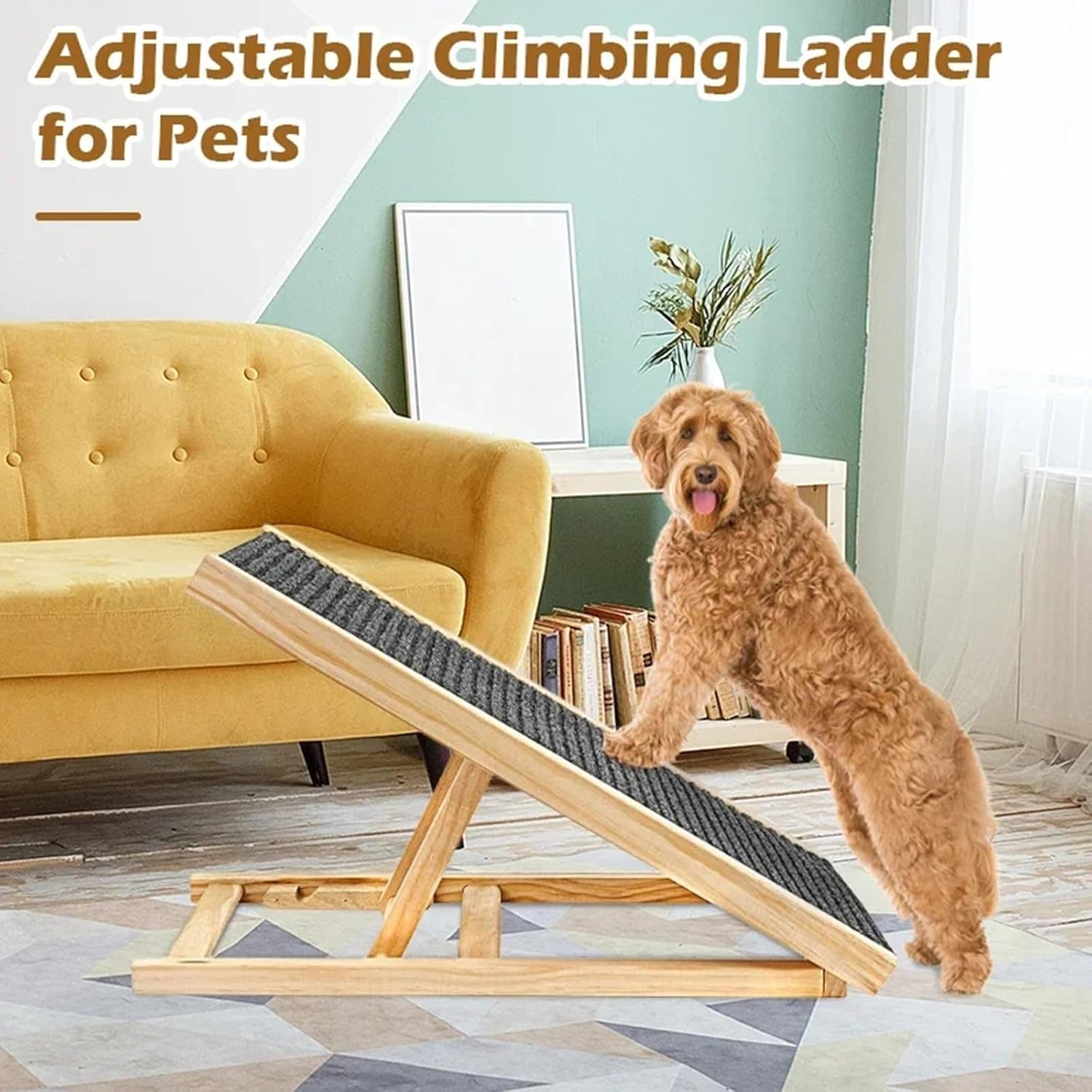 Dog Ramp for Bed, Pet Stairs Ramp, Dog Stairs for Car with Non-Slip Rug Surface, Portable Dog Steps for Medium & Large Dogs Get into a Car, Support up to 88 Lbs image number 5