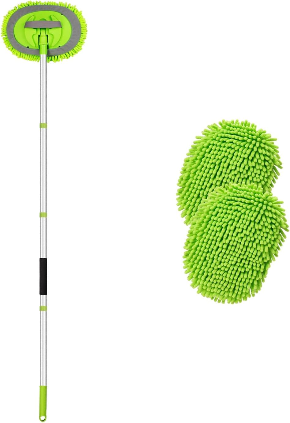 Car Wash Brush Kit Mitt Mop Sponge with Long Handle Chenille Microfiber Car Cleaning Brush Kit Supplies Car Washing Mop Kit Car Care Kit of Scratch-Free Replacement Head for Car RV Truck image number 1