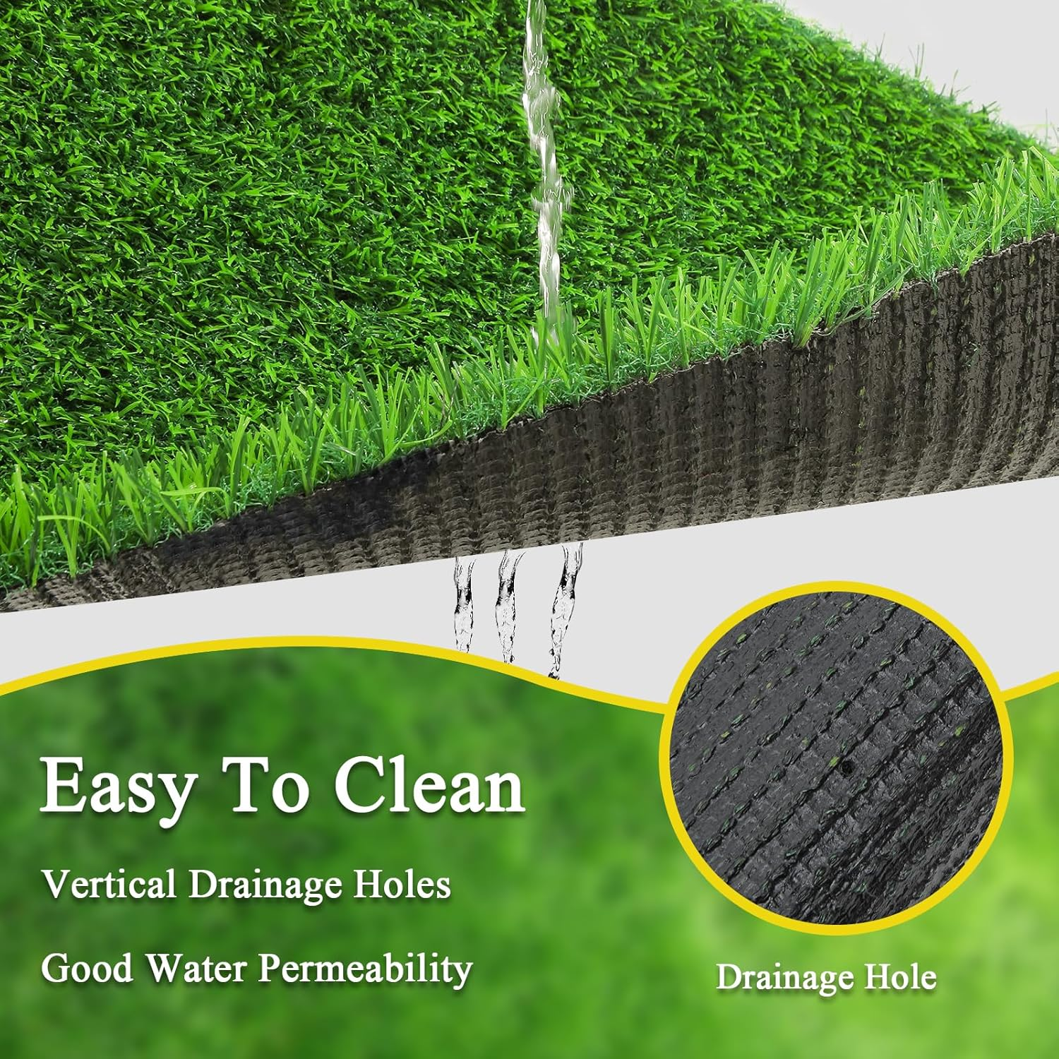 Bsmathom Artificial Grass Turf, 2X10Ft Synthetic Lawn for Indoor Outdoor, Fake Grass Turf for Balcony Garden Lawn Landscape image number 6