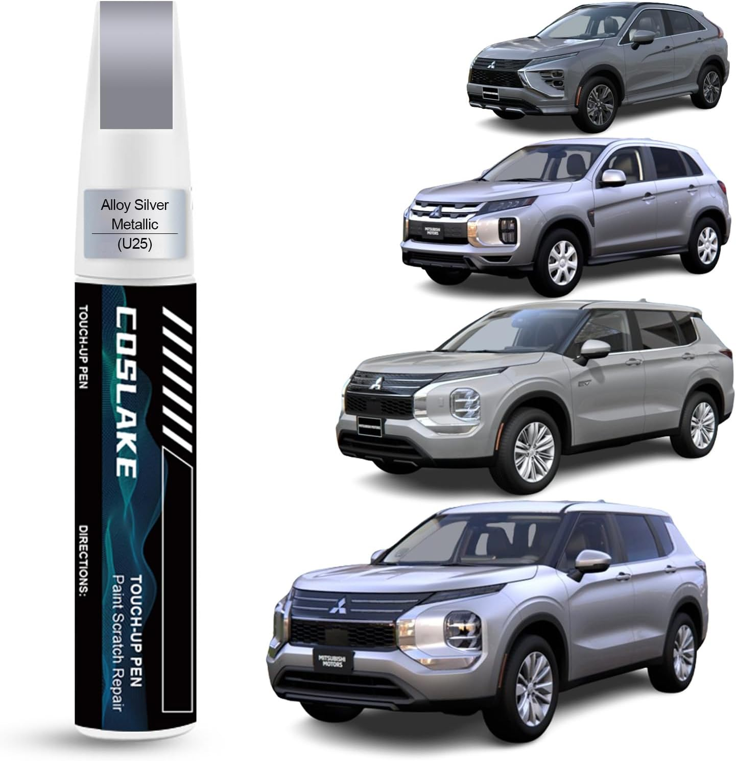 Car Touch up Paint(White Diamond(W85)) for Mitsubishi, Car Paint Scratch Repair Kit, Quick & Easy Solution to Repair, 2 in 1 Scratch Remover Pen with 2PCS Disposable Micro Applicators