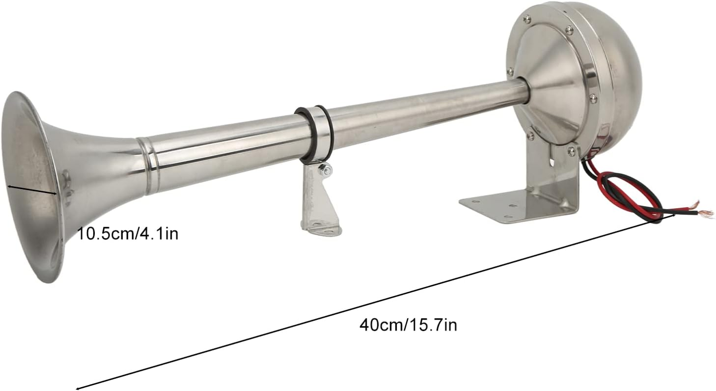 Gugxiom 12V Marine Horn Boat Horn Marine, No Magnetic Stainless Universal Boat Air Horn Coast Guard Approved, Air Horns Loud Marine Air Horns Single Trumpet for Safety image number 2