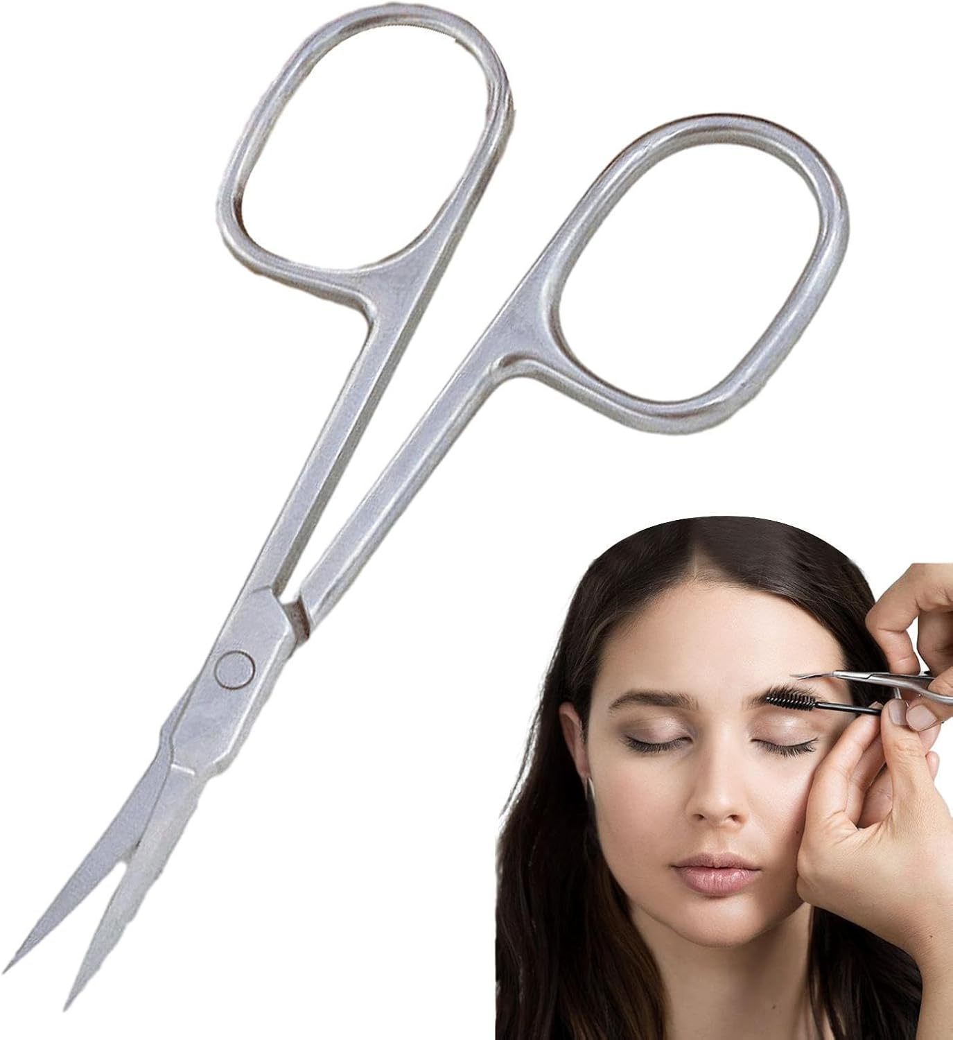 Stainless Curved Blades Nail Scissors | Cuticle Scissors Extra Fine Curved Eyebrow Scissors,Multi-Purpose Small Manicure Scissors for Toenail and Fingernail Yongbao image number 2